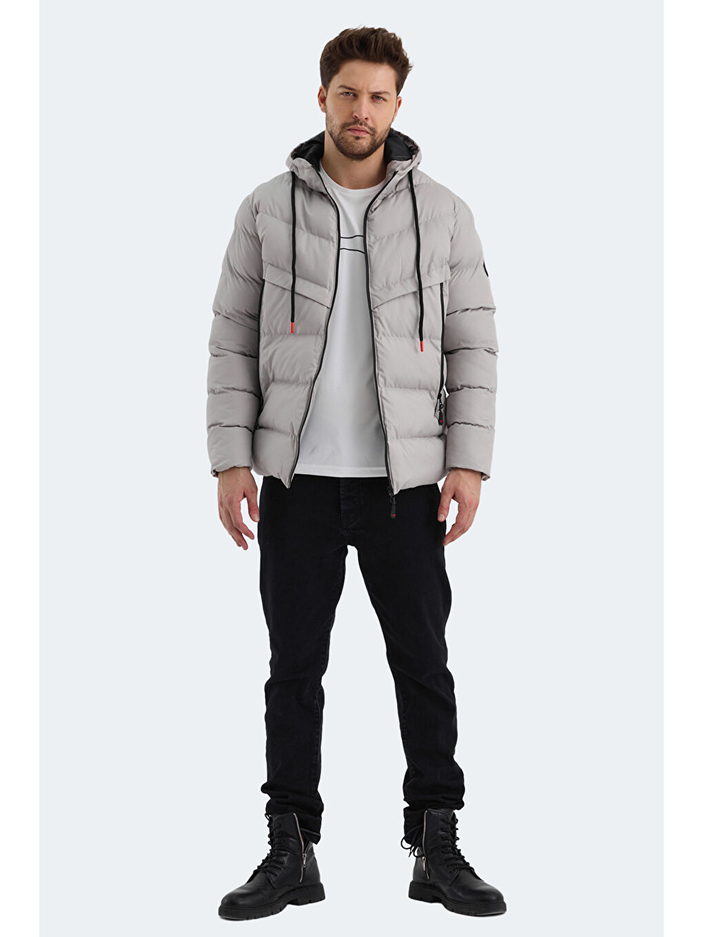 Bej Standart Kalıp Erkek Mont-6