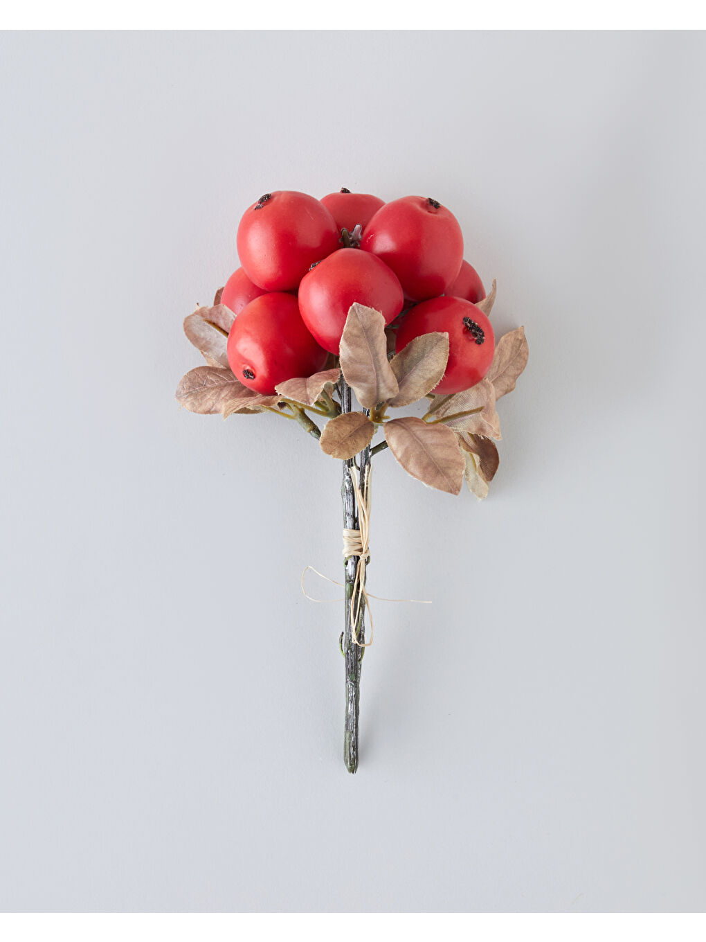 Crabapple Branch Tek Dal Yapay Çiçek 21 cm Kırmızı