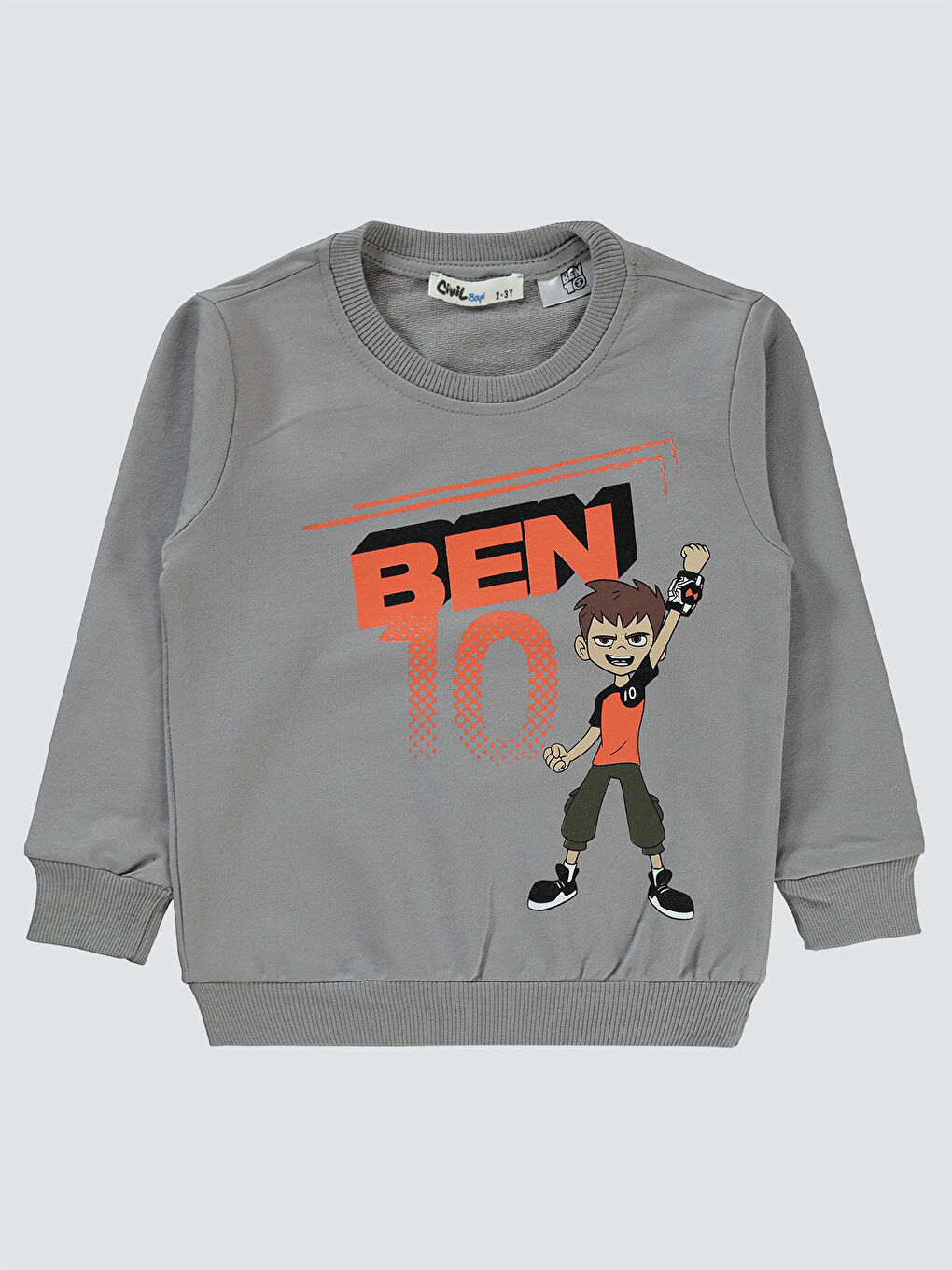 Civil Ben10 Erkek Çocuk Sweatshirt 2-5 Yaş Gri