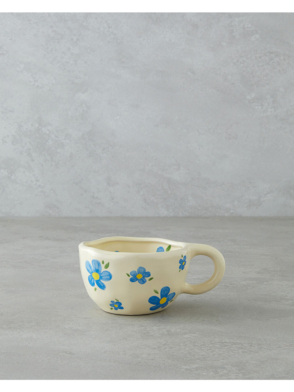 Floral Blues Stoneware Kupa 300 ml Mavi