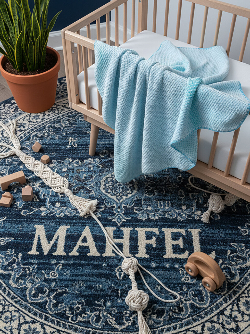 %100 Welsoft Jakarlı Bebek Battaniyesi Mavi-2