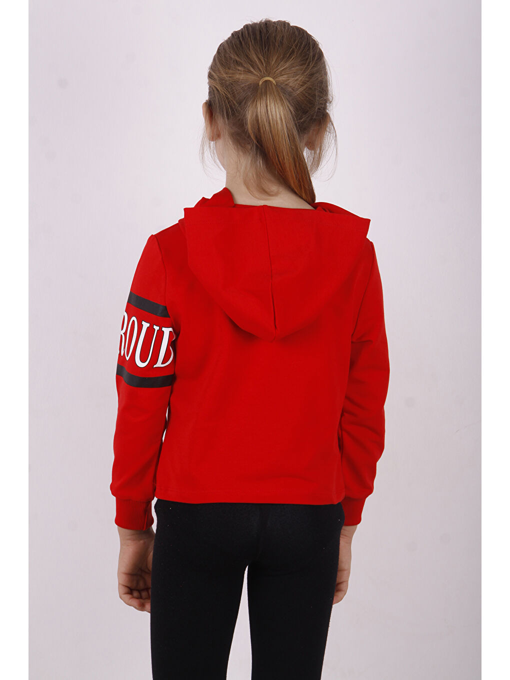 Kırmızı Kız Çocuk Be Proud Baskılı Sweatshirt-2