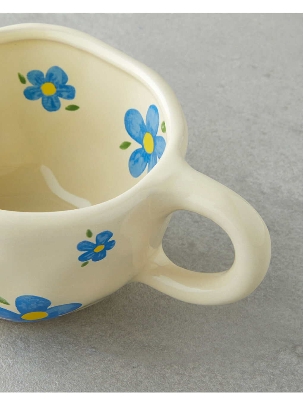 Floral Blues Stoneware Kupa 300 ml Mavi-2