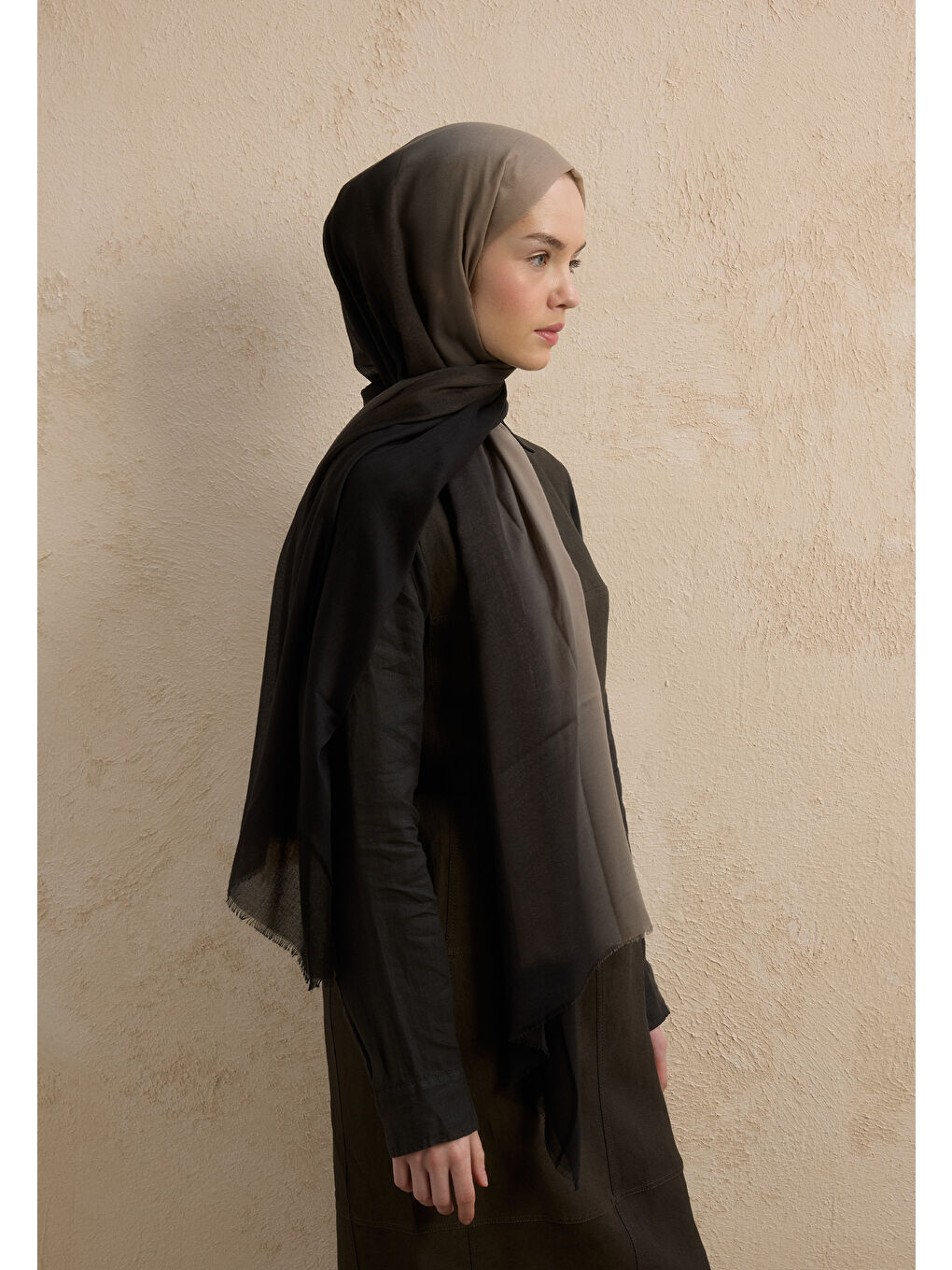 Modal Degrade Şal Siyah-Vizon-3