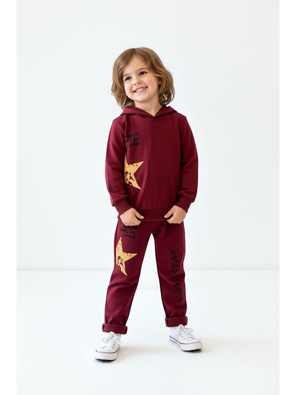 Bordo Cool Star Baskılı 2 Li Takım