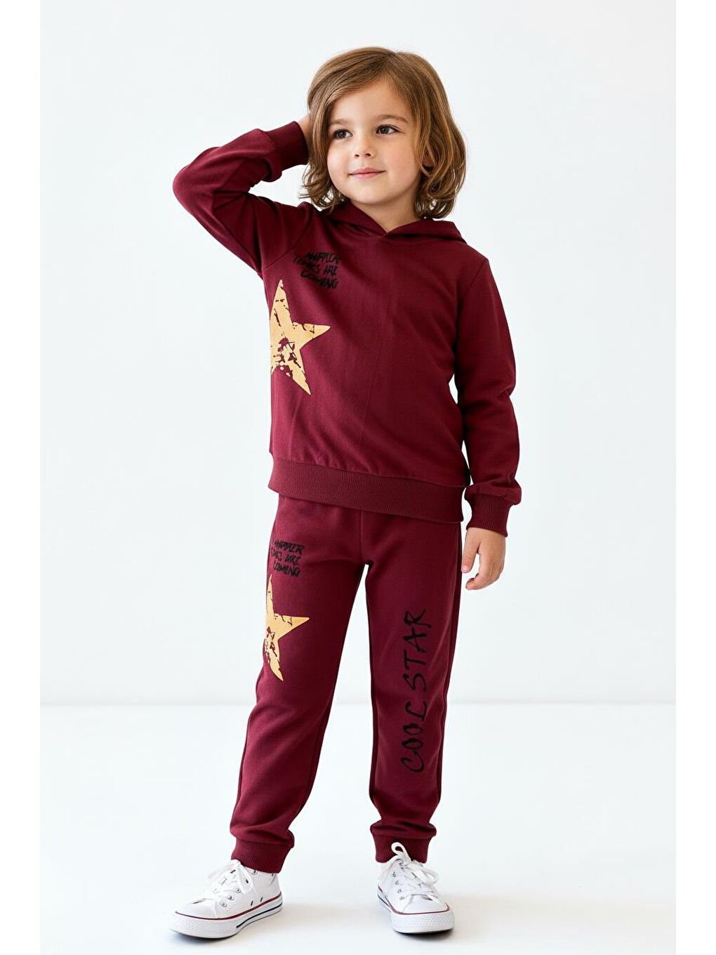 Bordo Cool Star Baskılı 2 Li Takım-2