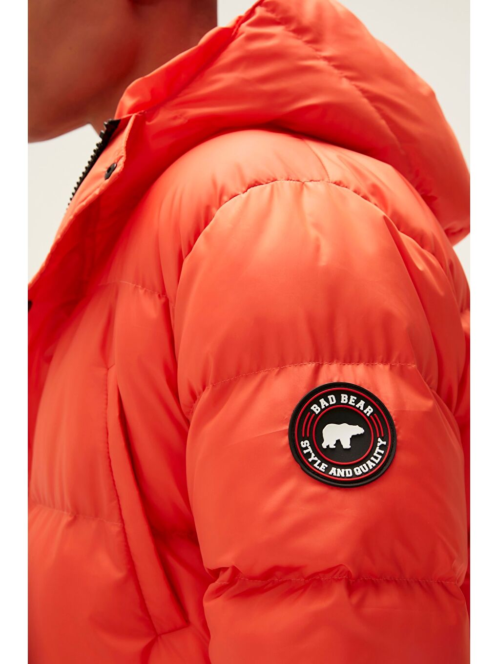 Bad Bear Turuncu Goose Tail Puffer Turuncu Erkek Kapüşonlu Uzun Mont - 4