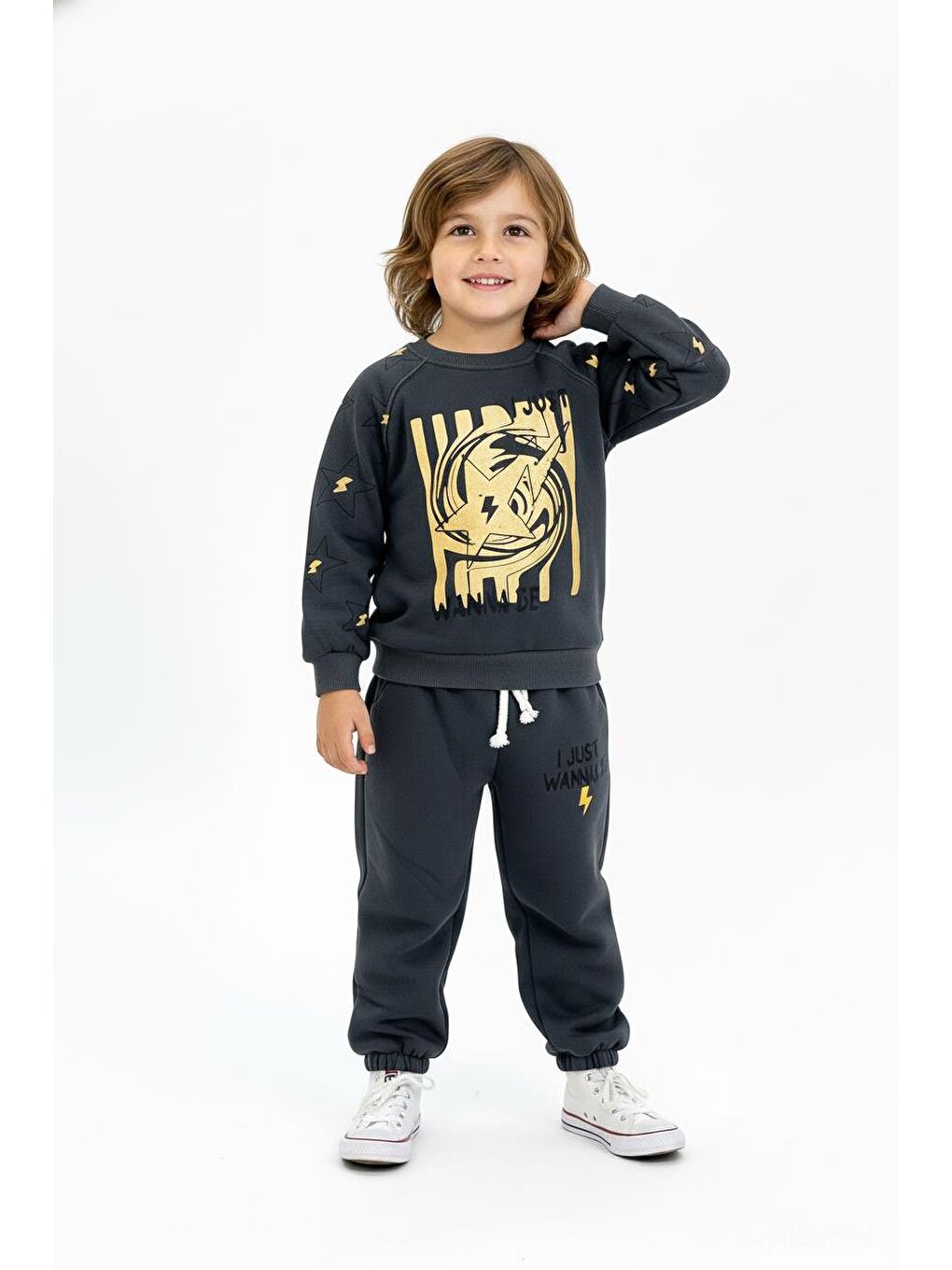 Antrasit I Just Wanna Be Baskılı 2li Takım-3