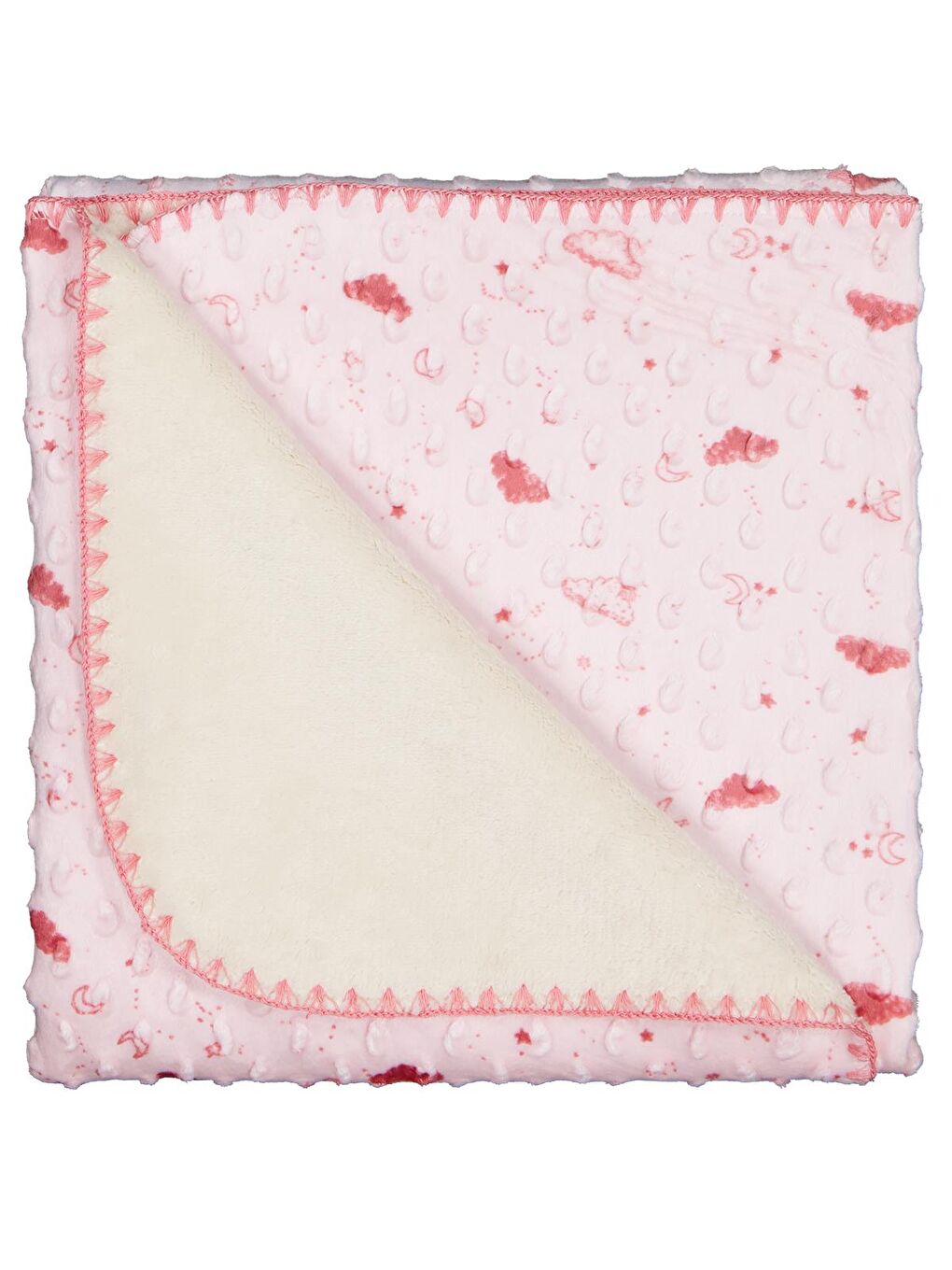 Desenli Oyalı Battaniye - Pembe Standart-1