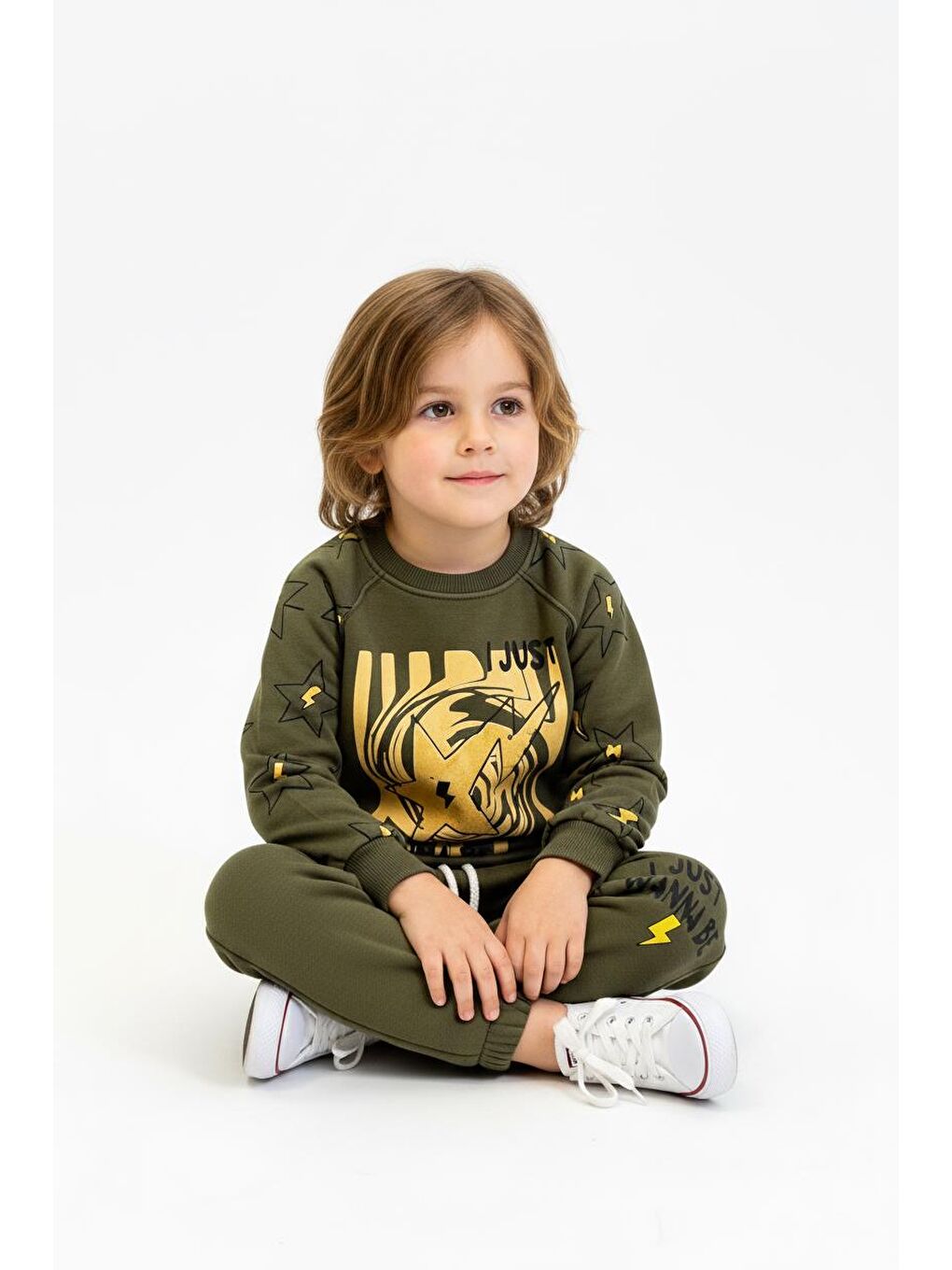 Haki I Just Wanna Be Baskılı 2li Takım-2