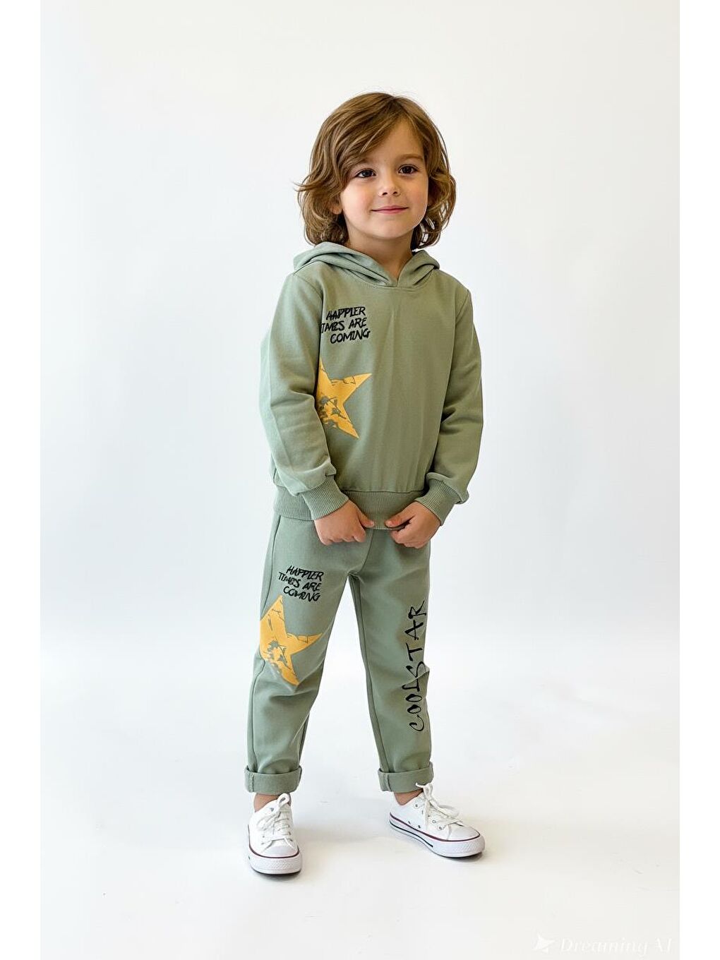 Haki Cool Star Baskılı 2 Li Takım