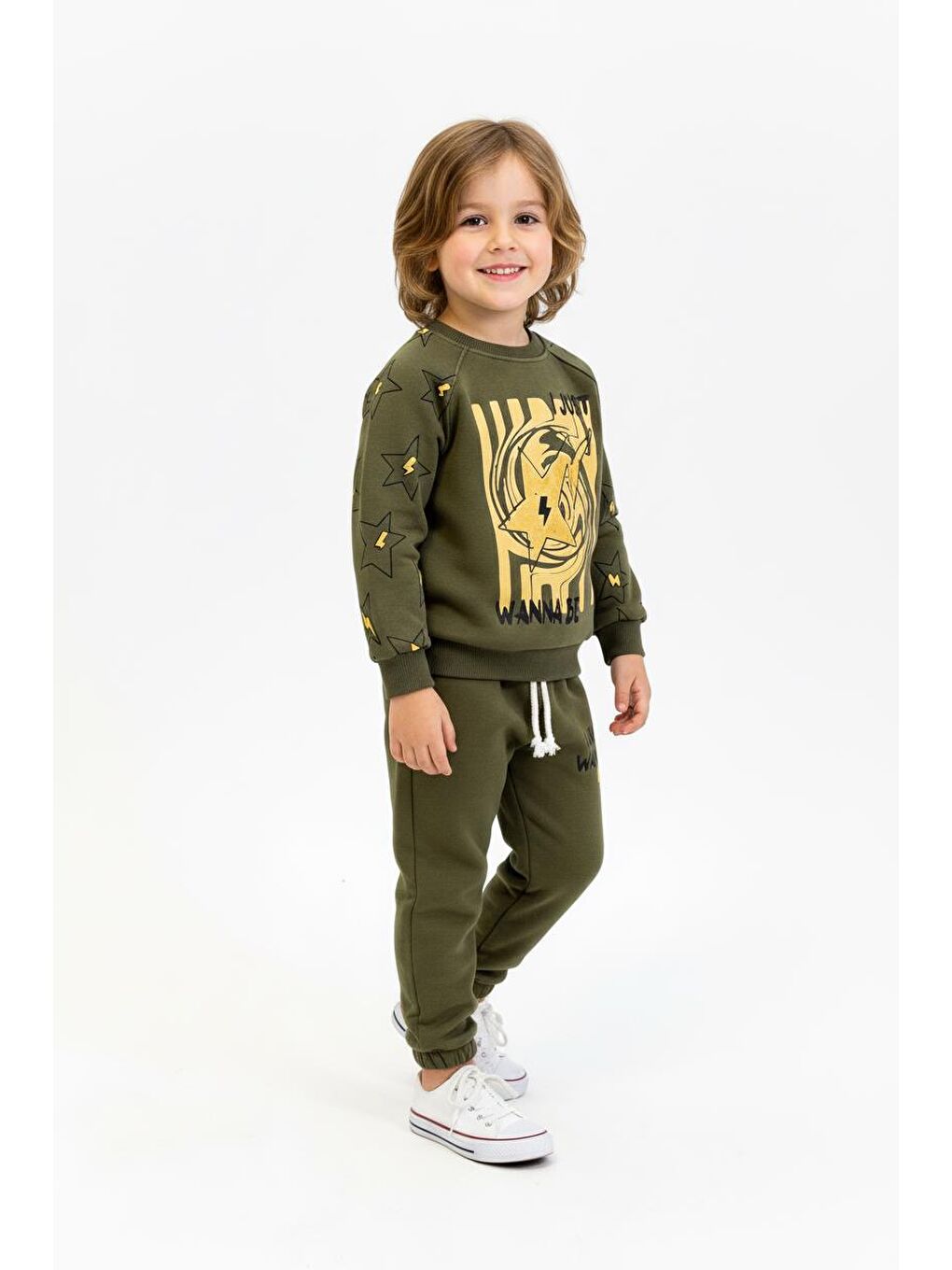 Haki I Just Wanna Be Baskılı 2li Takım-3