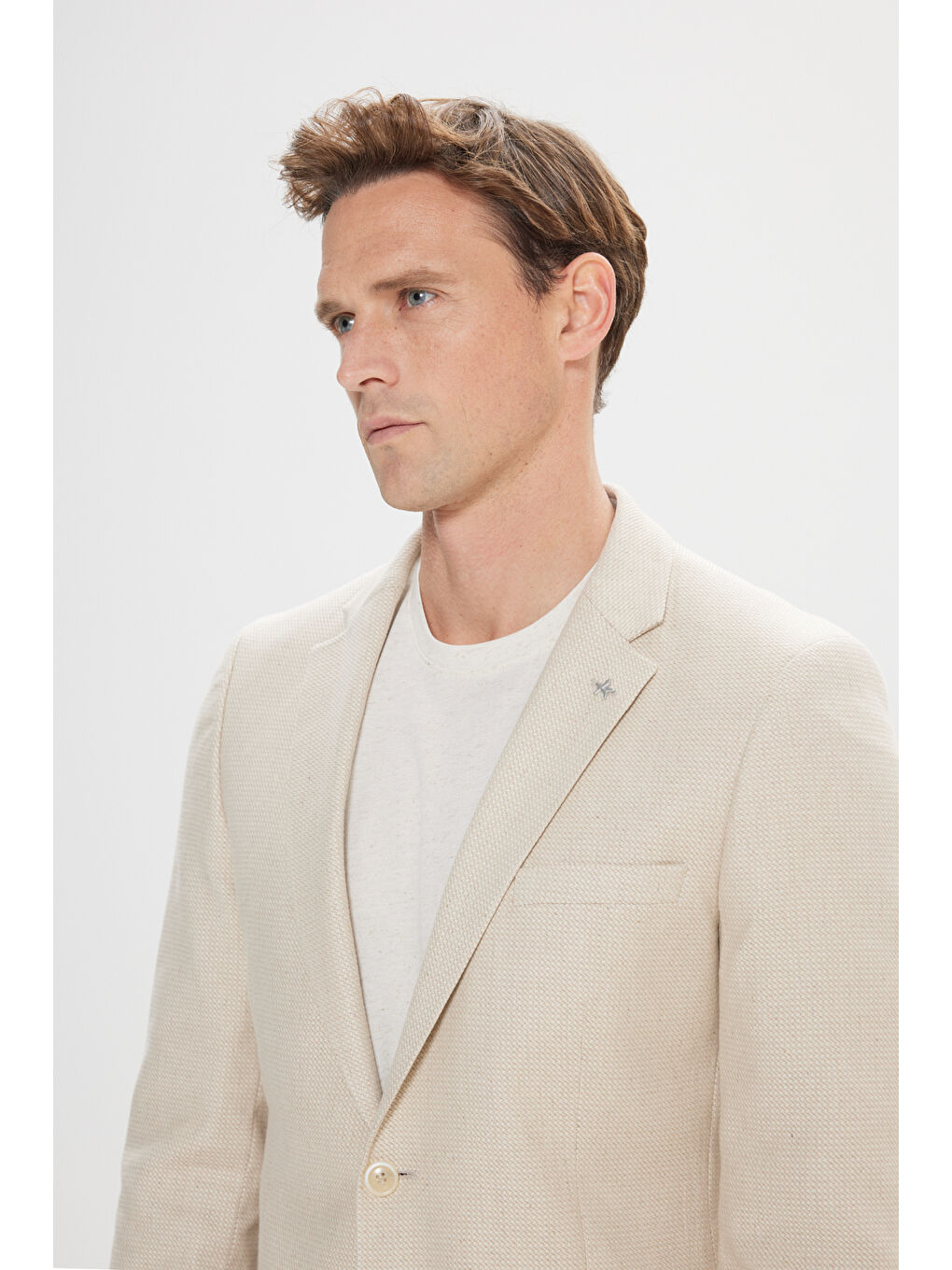 Erkek Bej Blazer Ceket-3