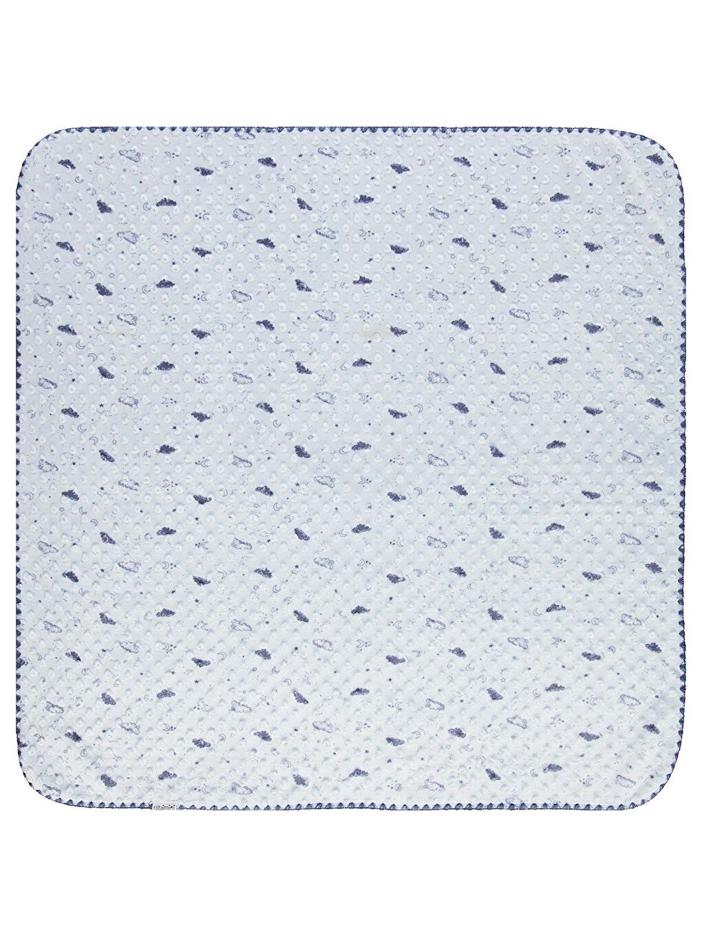 Desenli Oyalı Battaniye - Mavi Standart