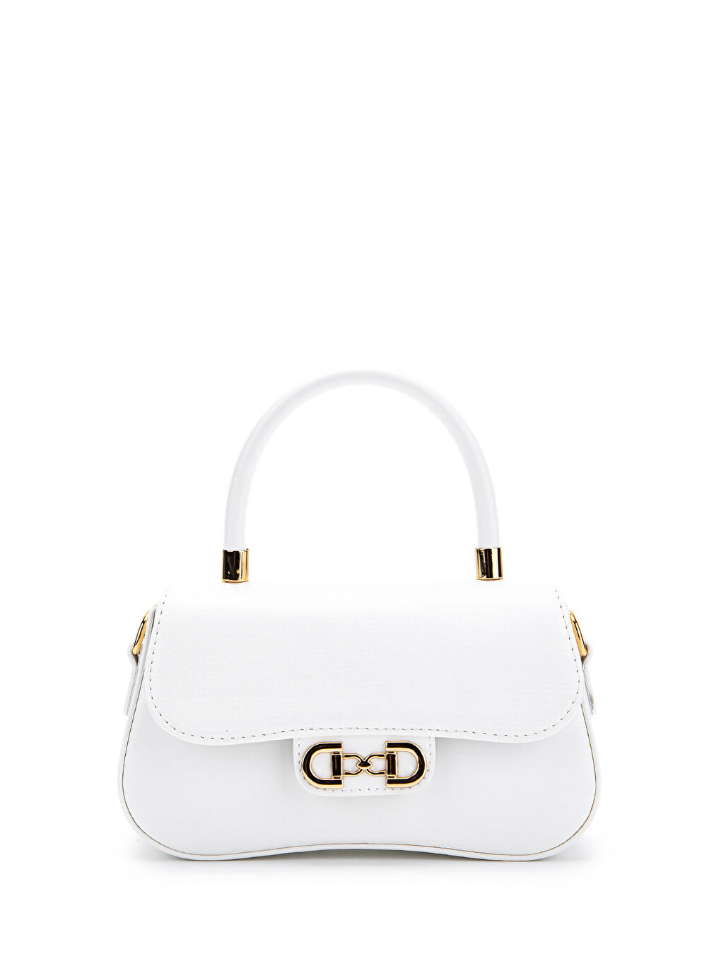 Kapaklı Baget Adel Çapraz Kadın Çanta Beyaz