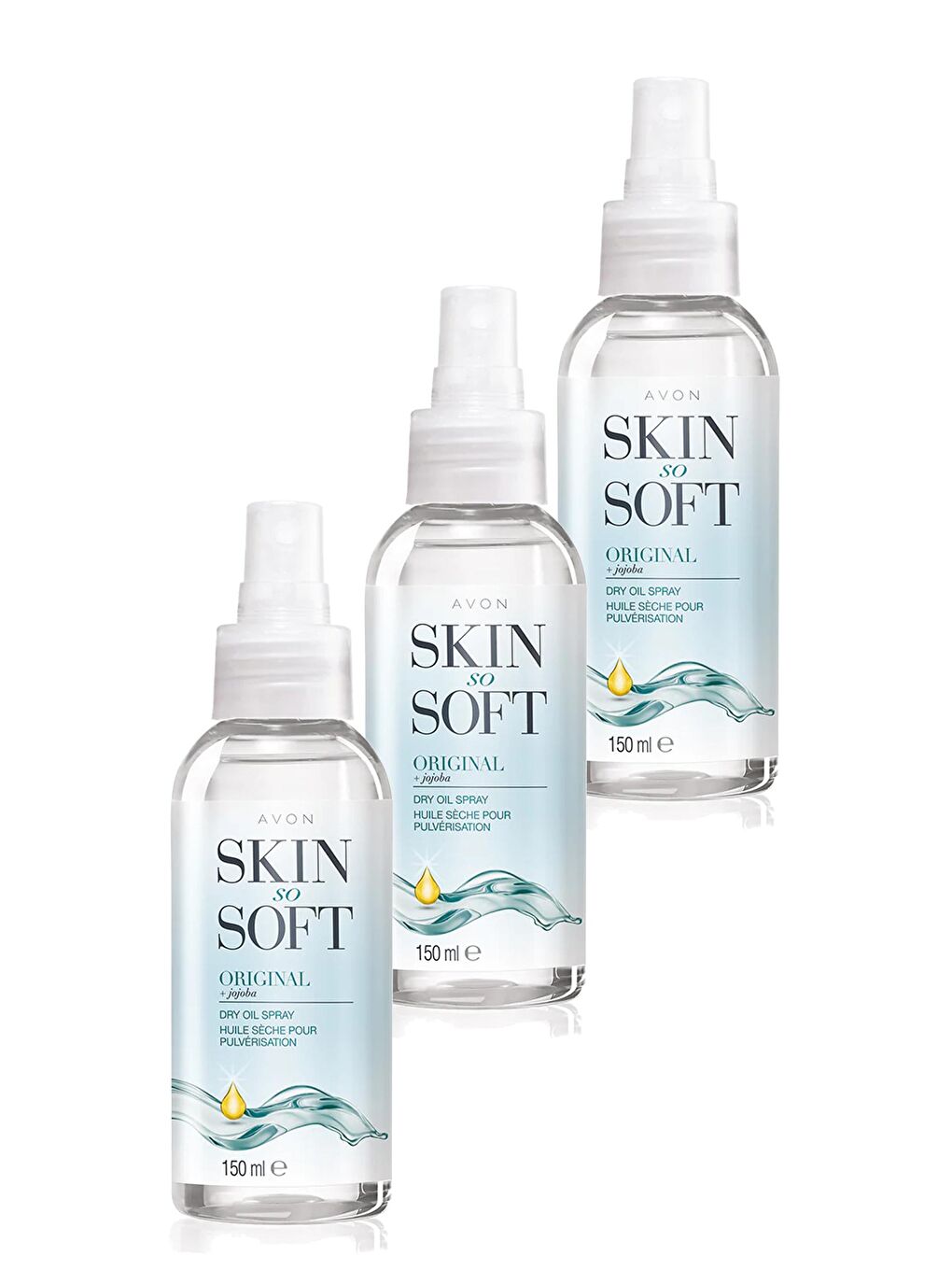 AVON Renksiz Skin So Soft Orijinal Kuru Yağ Spreyi 150 ml 3'lü Set