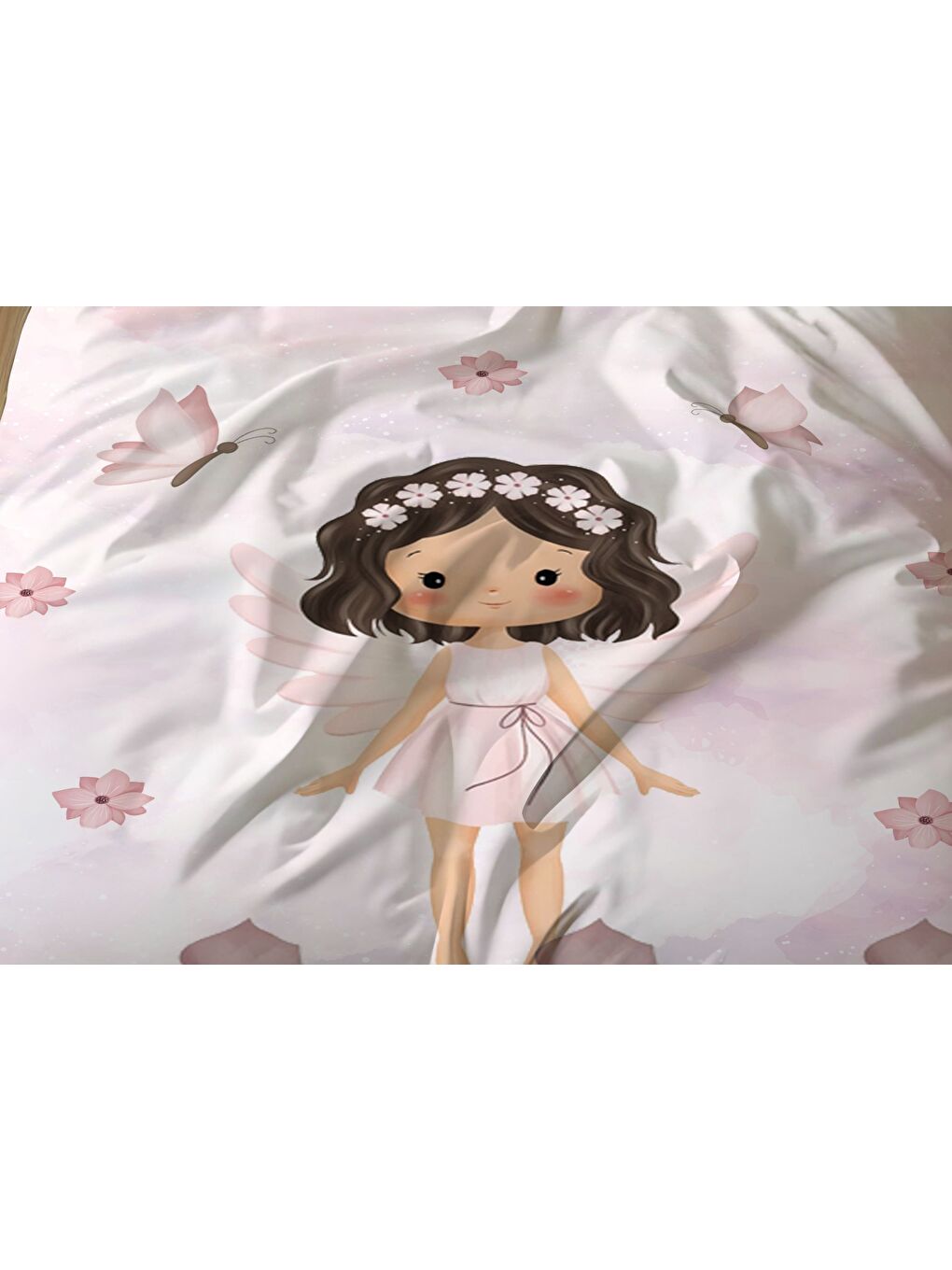 Karışık Çift Taraflı Prenses Kız Desenli - Baskılı Tek Kişilik Nevresim Takımı-2