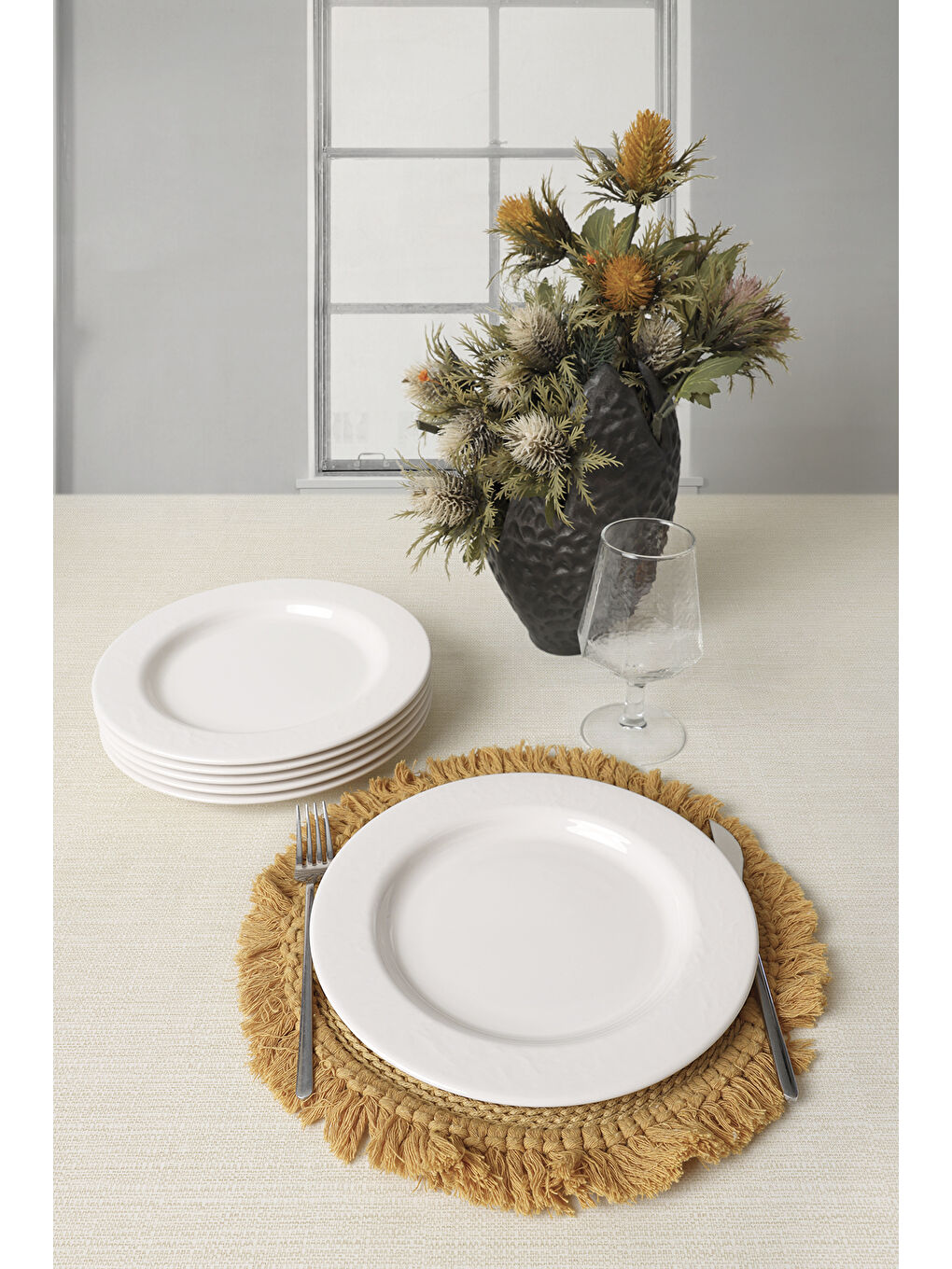 Beyaz İyonya Servis Tabağı 26 Cm 6 Adet-2