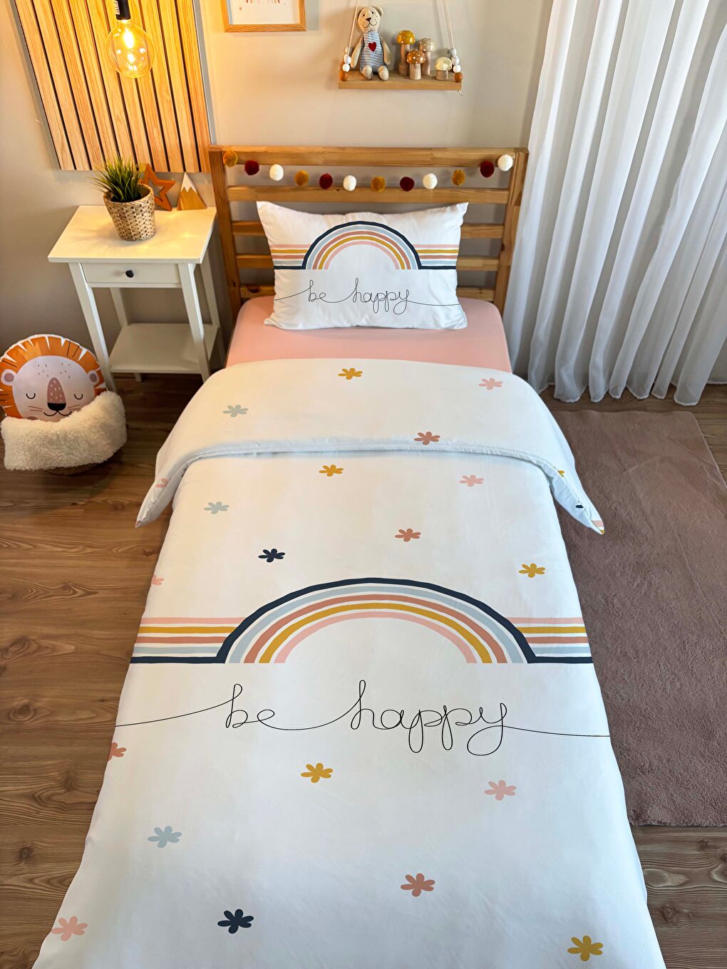 Karışık Çift Taraflı Desenli - Baskılı Tek Kişilik Nevresim Takımı-1