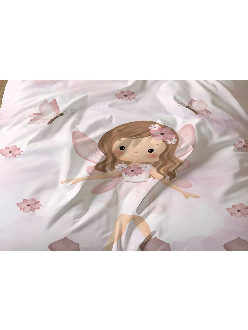 Karışık Çift Taraflı Prenses Kız Desenli - Baskılı Tek Kişilik Nevresim Takımı-2