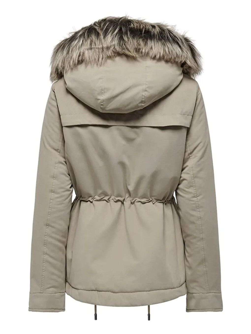 Bej Onlnewstarline Regular Fit Yumuşak Tüy Detaylı Kapüşonlu Mont  15297128-5