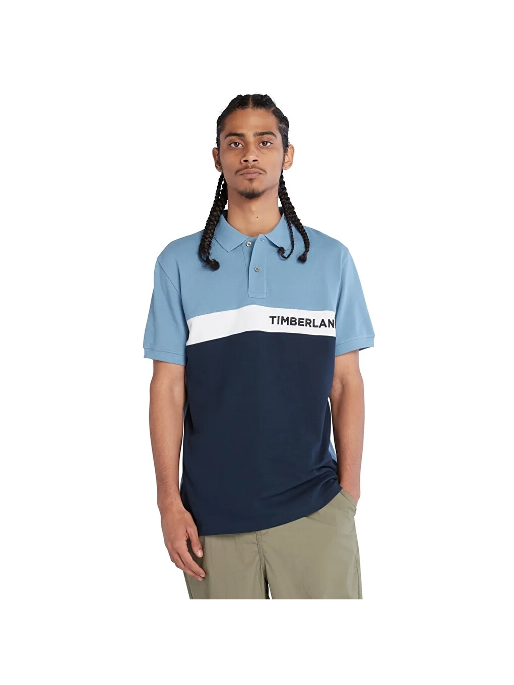 Karışık Millers River Colourblock Erkek Mavi Klasik Yaka Polo Spor Tişört