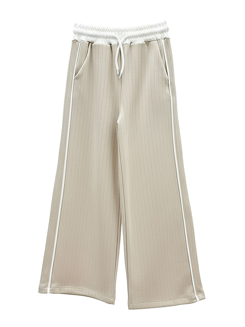 Ekru Kız Çocuk Eşofman Alt 7-14 Yaş Double Face Kumaş 12344