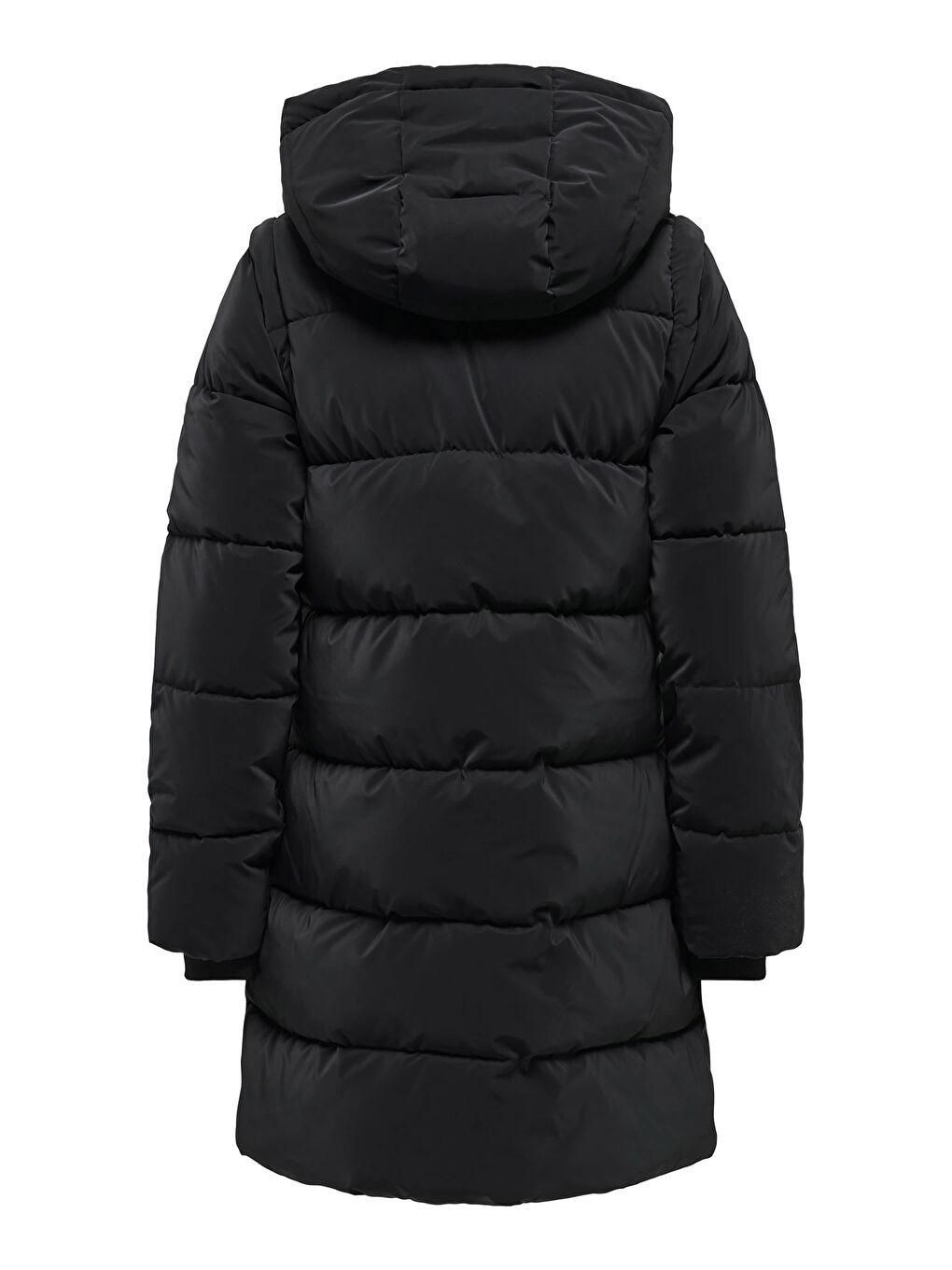 Siyah Onldixie Kapitoneli Regular Fit Kapüşonlu Uzun Mont 15349120-6