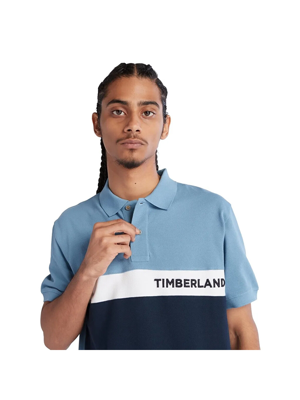 Karışık Millers River Colourblock Erkek Mavi Klasik Yaka Polo Spor Tişört-2