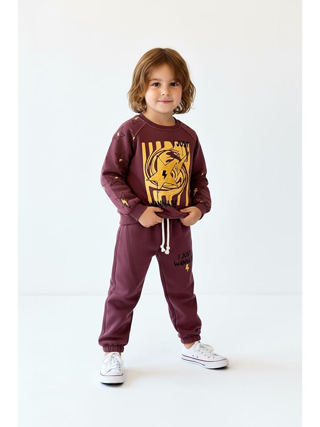 Bordo I Just Wanna Be Baskılı 2li Takım-5