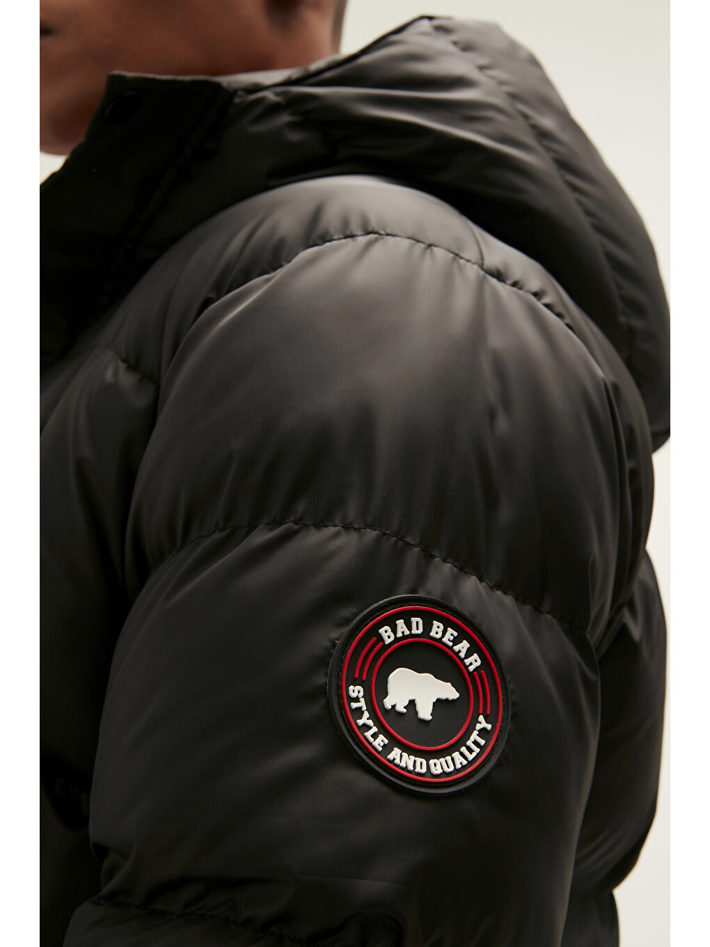 Bad Bear Siyah Goose Tail Puffer Siyah Erkek Kapüşonlu Uzun Mont - 8