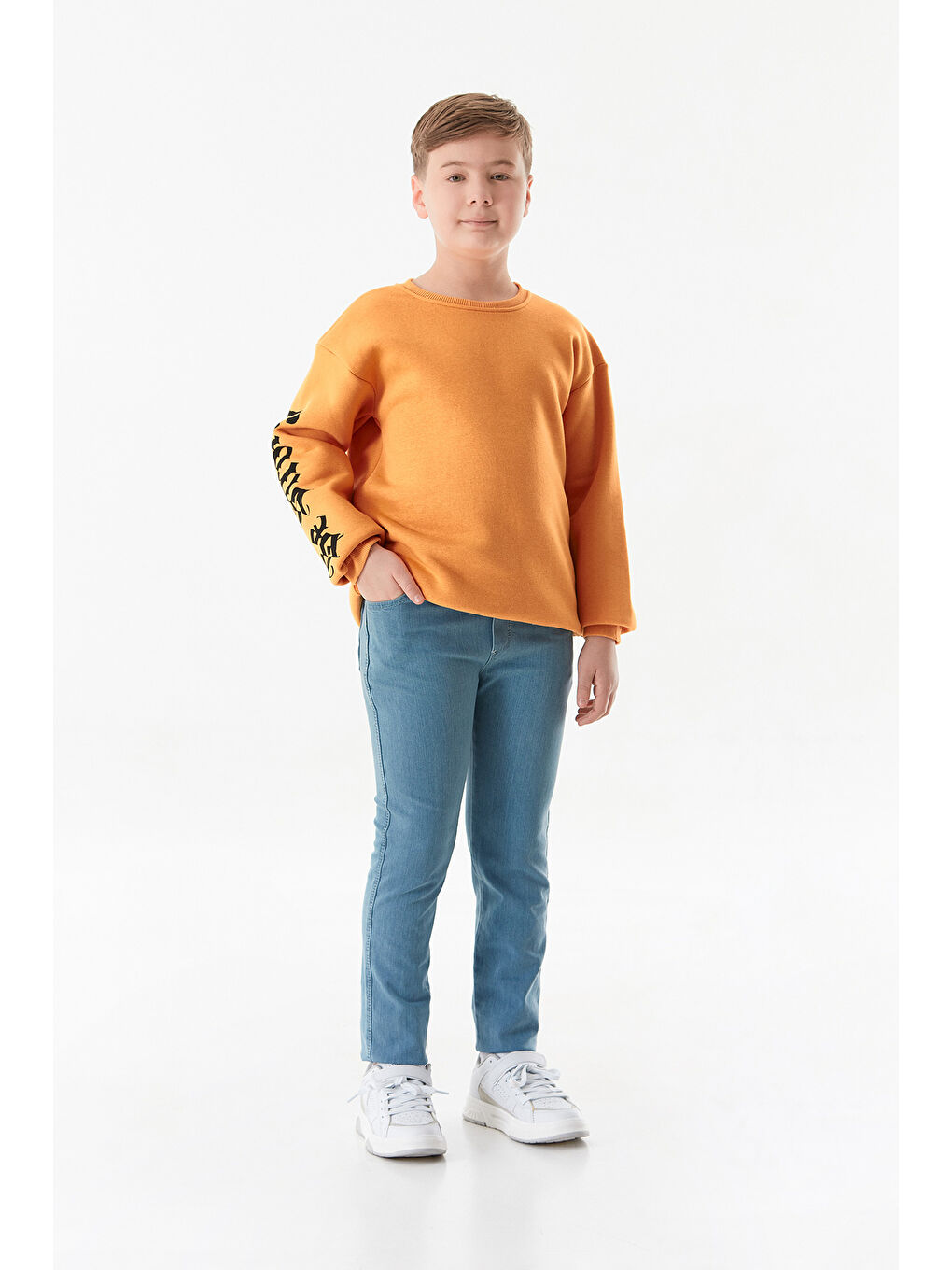 Mavi Beli Lastikli Erkek Çocuk Pantolon-3