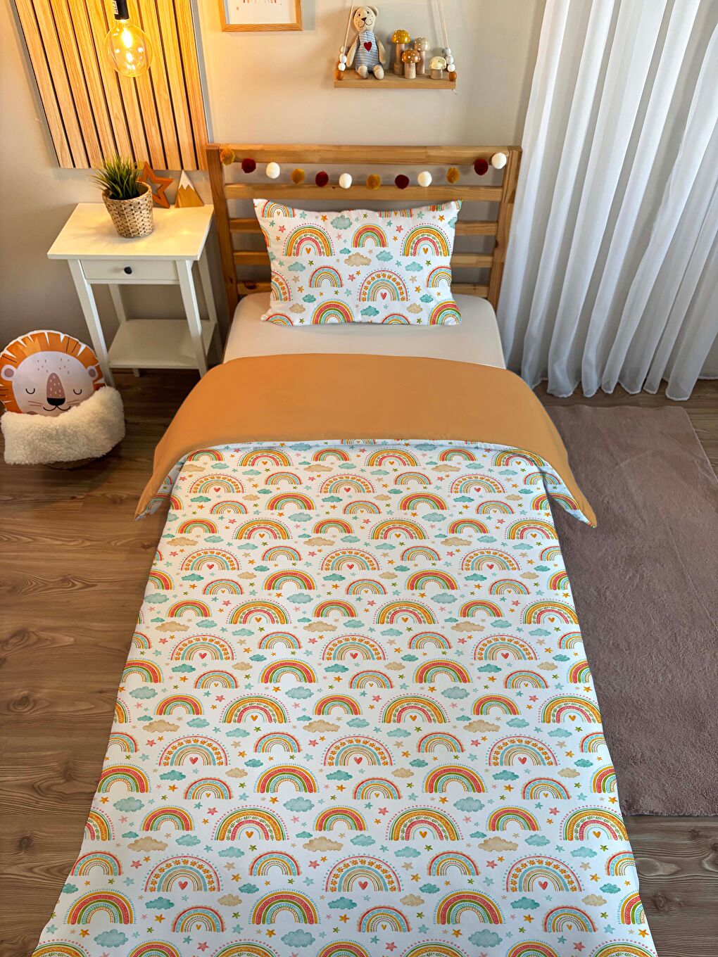 Karışık Çift Taraflı Desenli - Baskılı Tek Kişilik Nevresim Takımı-1