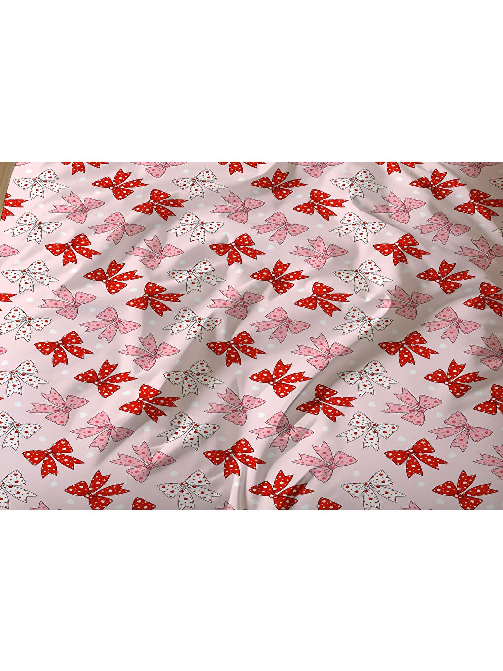 Karışık Çift Taraflı Fiyonk Desenli - Baskılı Tek Kişilik Nevresim Takımı-2