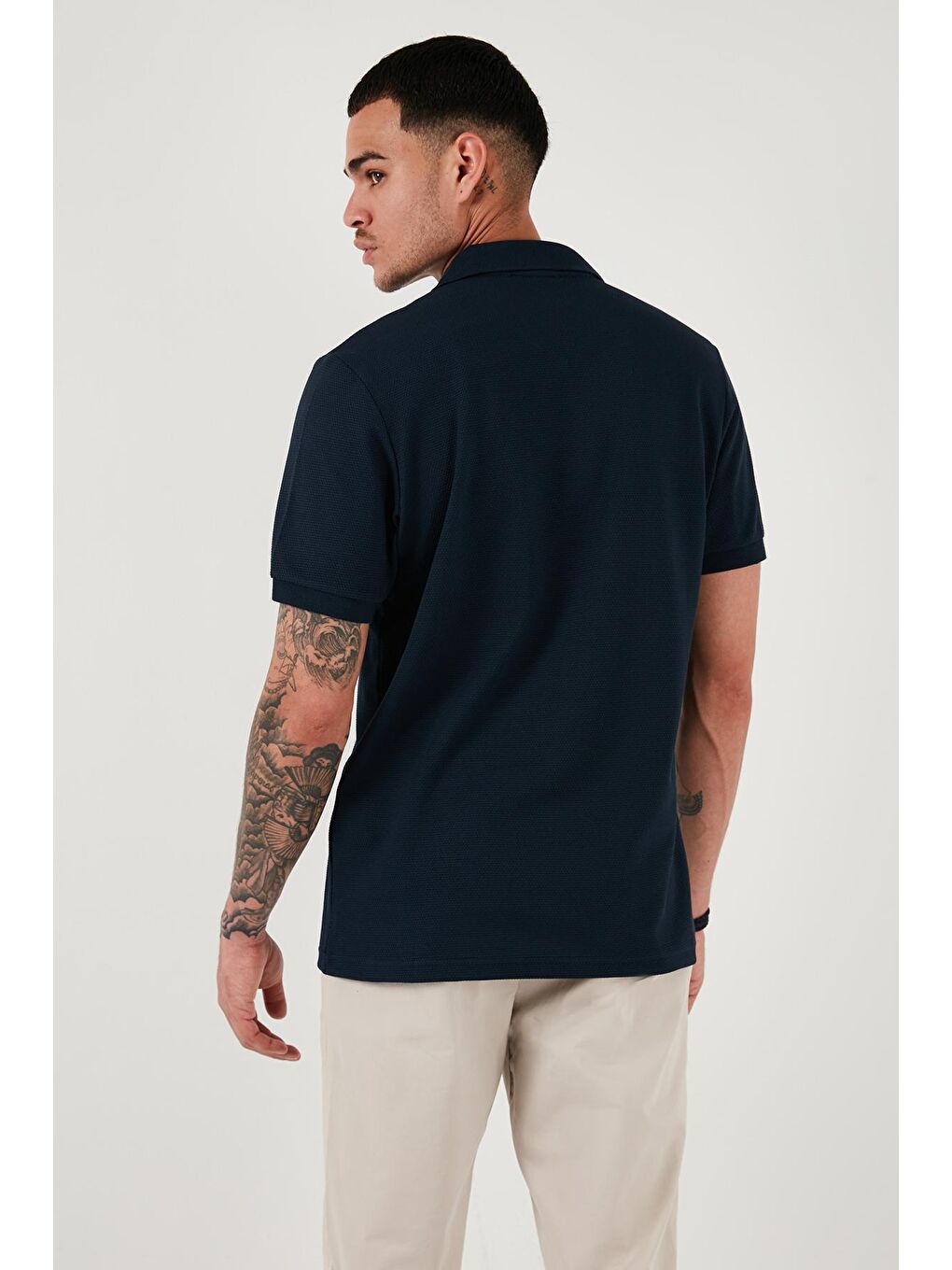 Buratti İndigo Pamuklu Regular Fit Fermuarlı Polo Yaka Erkek T Shirt 5902915 - 4