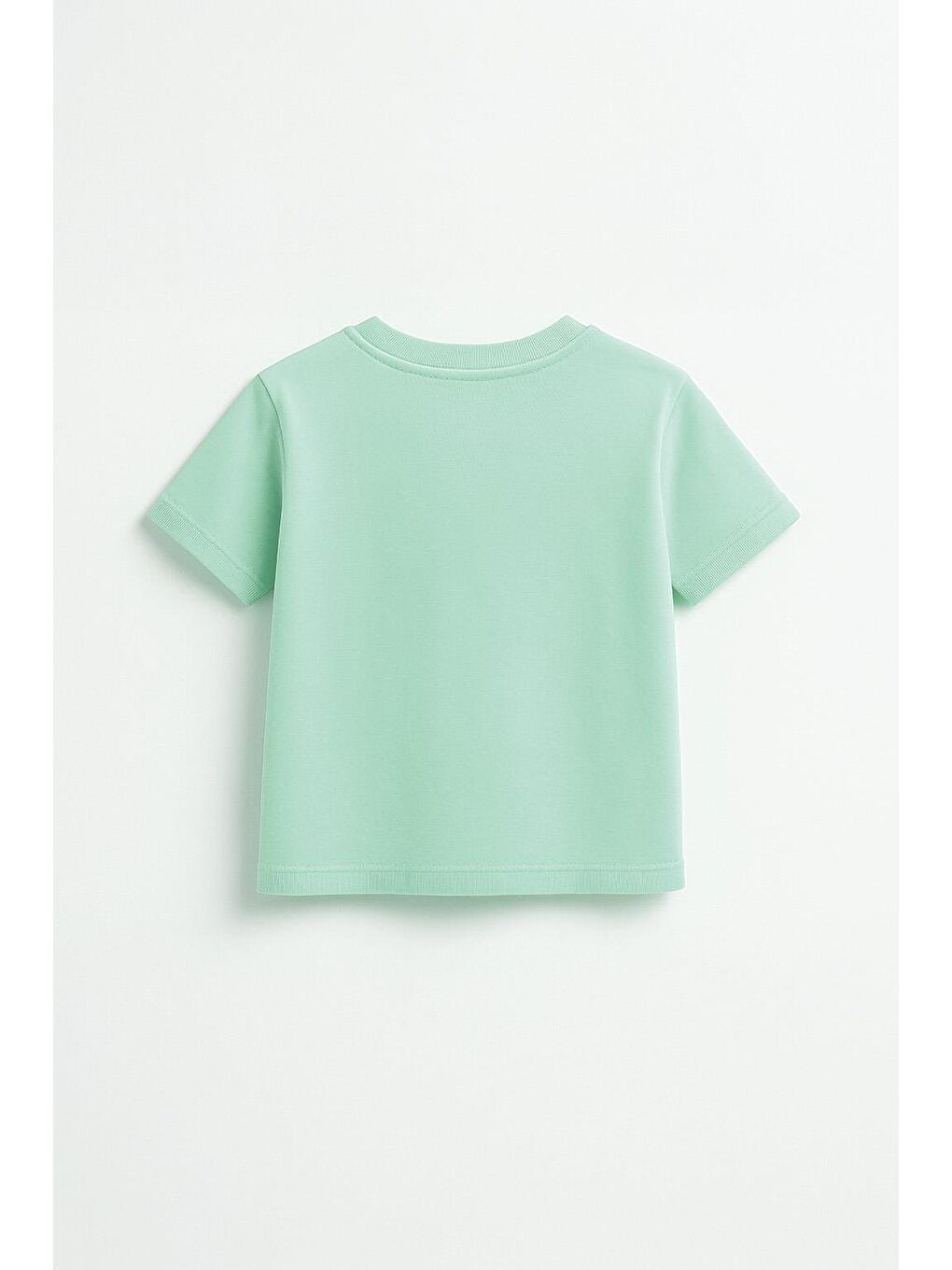 Unisex Çocuk %100 Pamuklu Basic Tişört - Açık Yeşil  (3-4 Yaş 8-9 Yaş)-2