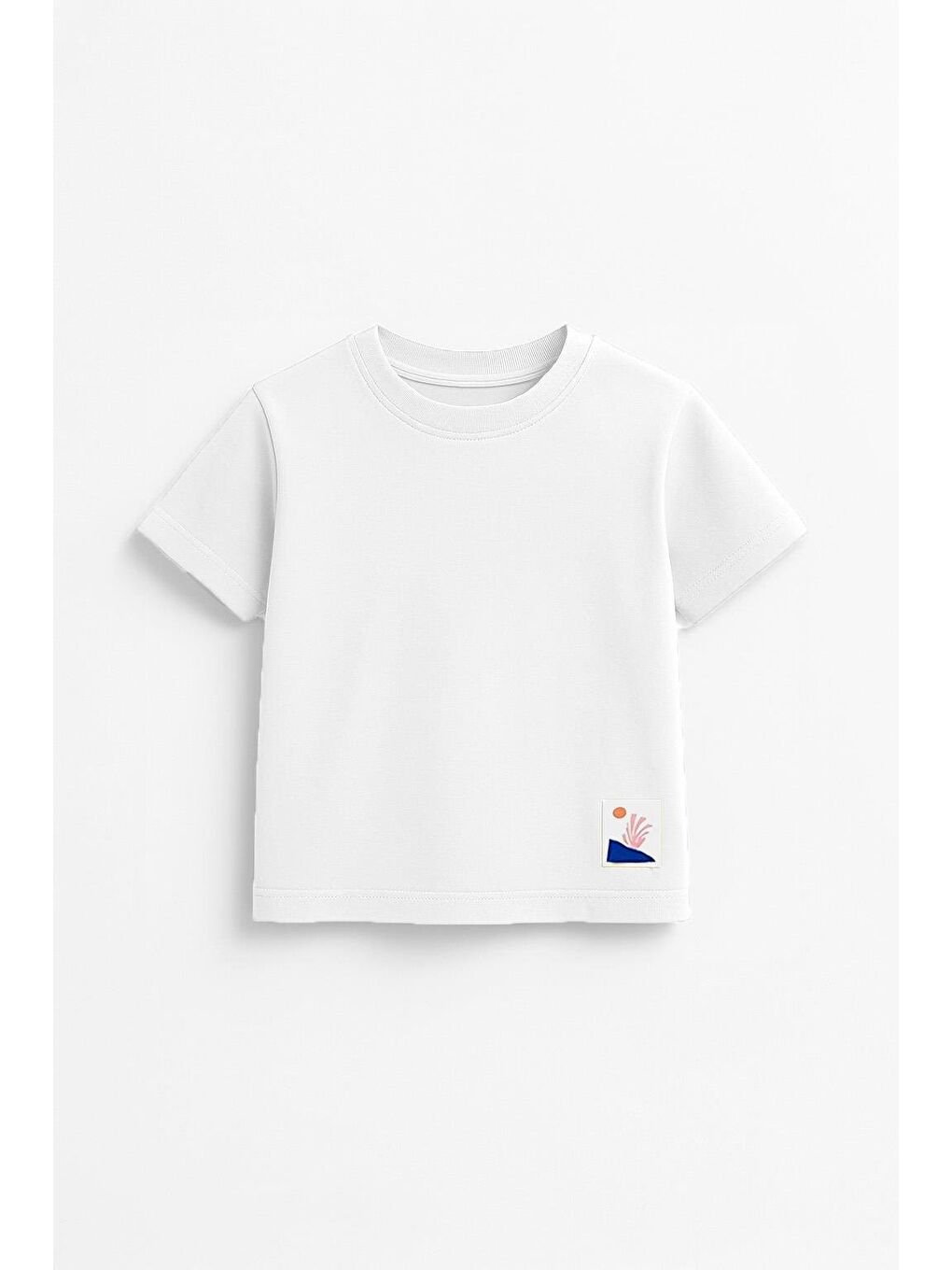 Unisex Çocuk %100 Pamuklu Basic Tişört - Beyaz  (3-4 Yaş 8-9 Yaş)-1