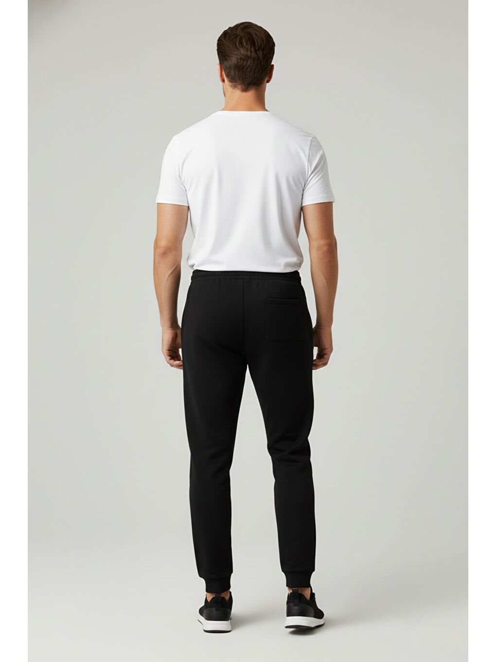 Siyah Beli Bağcıklı Duble Paça Pantolon-1