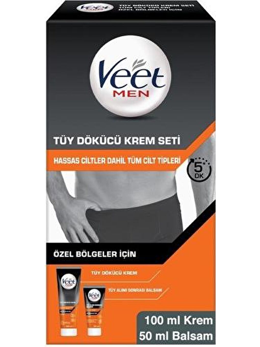 Veet Men Renksiz Özel Bölgeler İçin Erkeklere Özel Tüy Dökücü Krem Seti