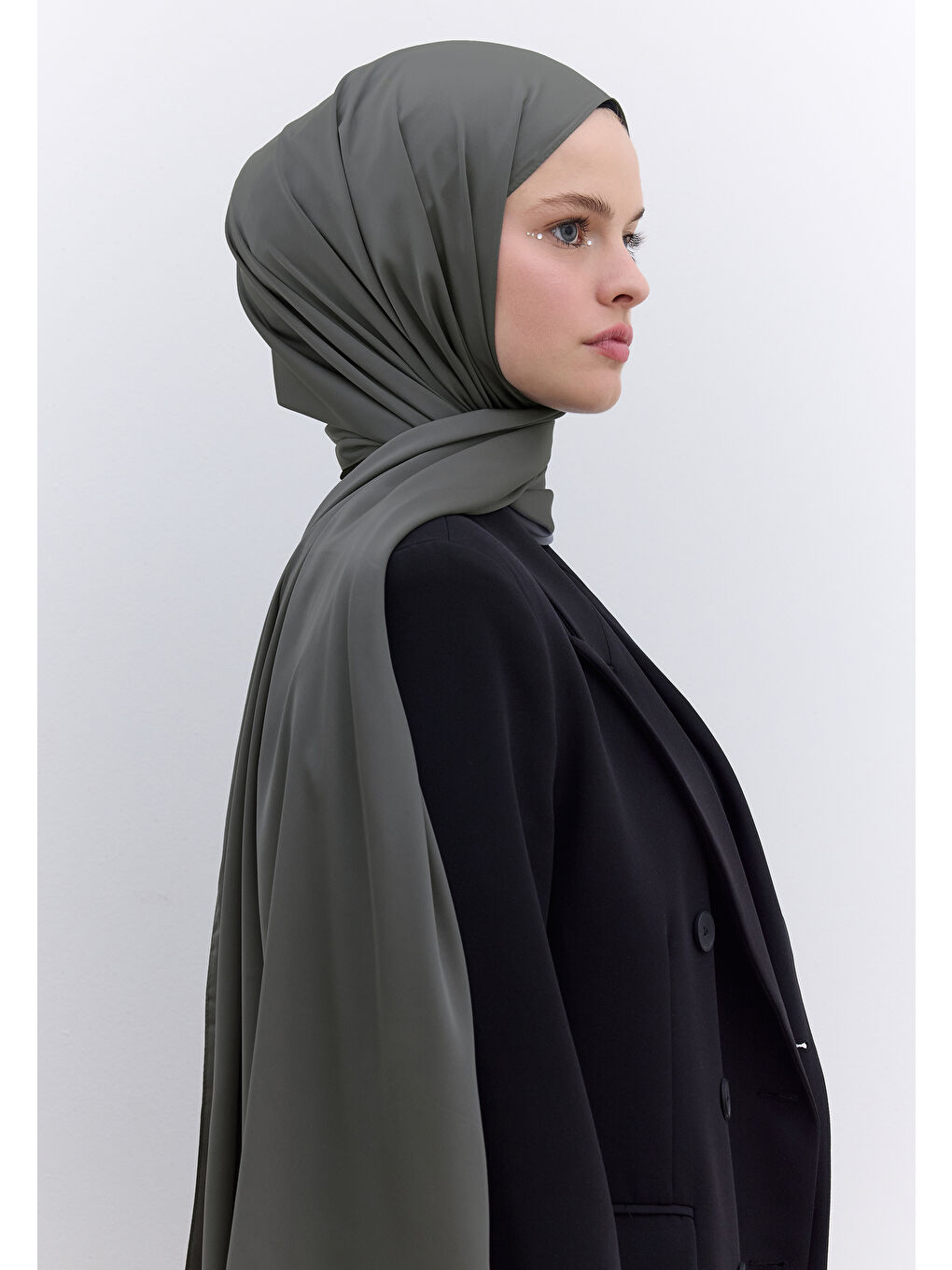 Gri İpeksi Elegance Şal Füme-1