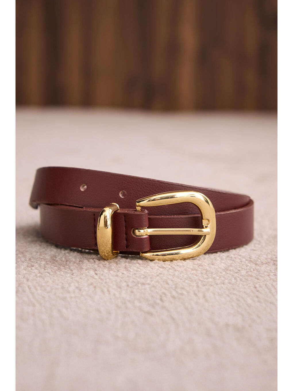 Gold Tokalı Kemer Bordo-1