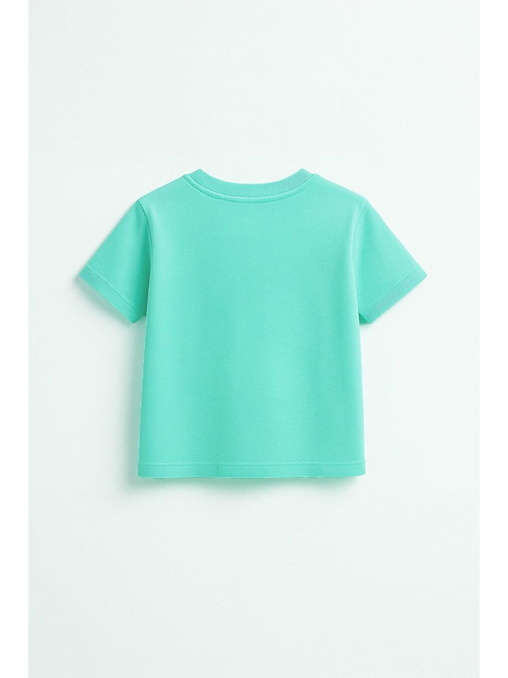 Yeşil Unisex Çocuk %100 Pamuklu Basic Tişört - Mint (3-4 Yaş 8-9 Yaş)-1