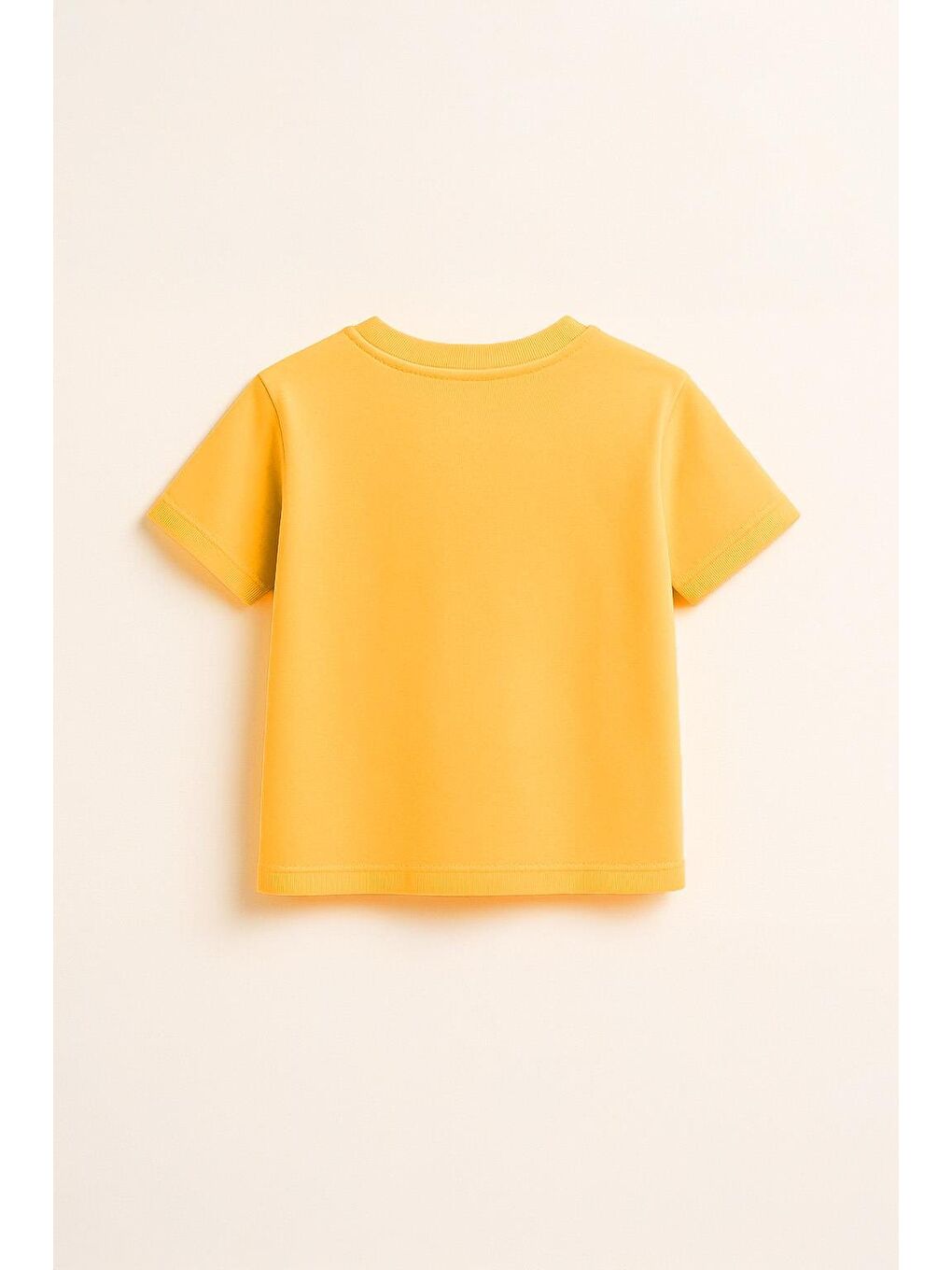 Unisex Çocuk %100 Pamuklu Basic Tişört - Sarı (3-4 Yaş 8-9 Yaş)-2