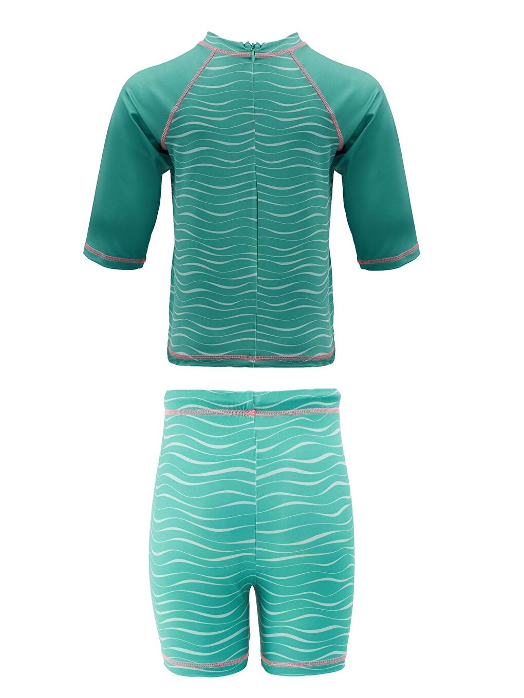 Yeşil Şort Tişört Takım Kısa Kollu Yengeç Çocuk Bebek Mayo 5387 Larry Mavi-1