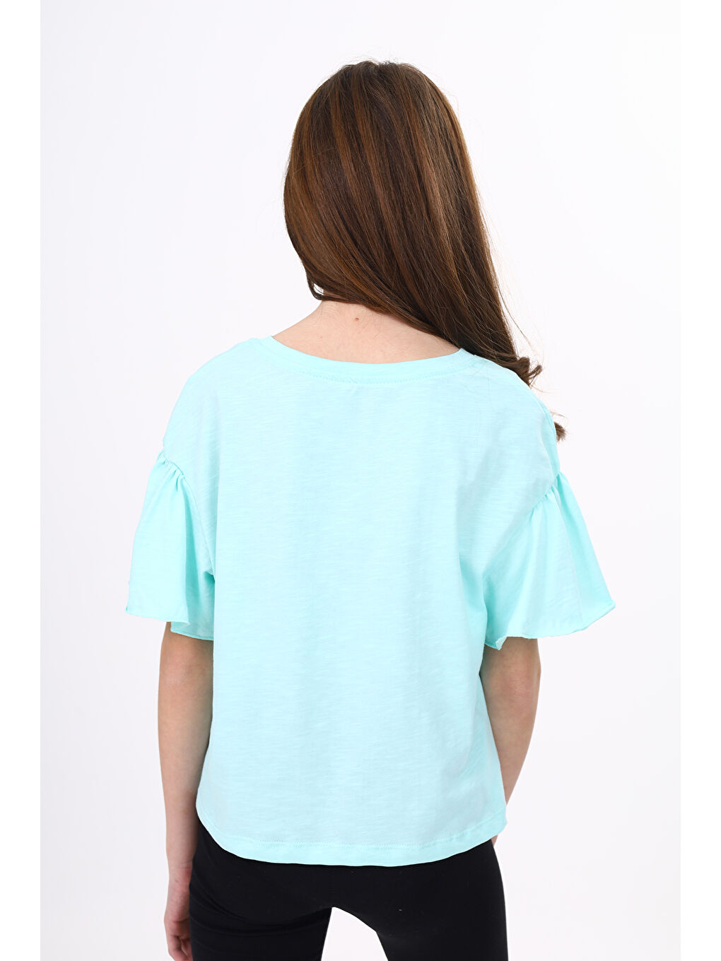 Turkuaz Kız Çocuk Tişört-3