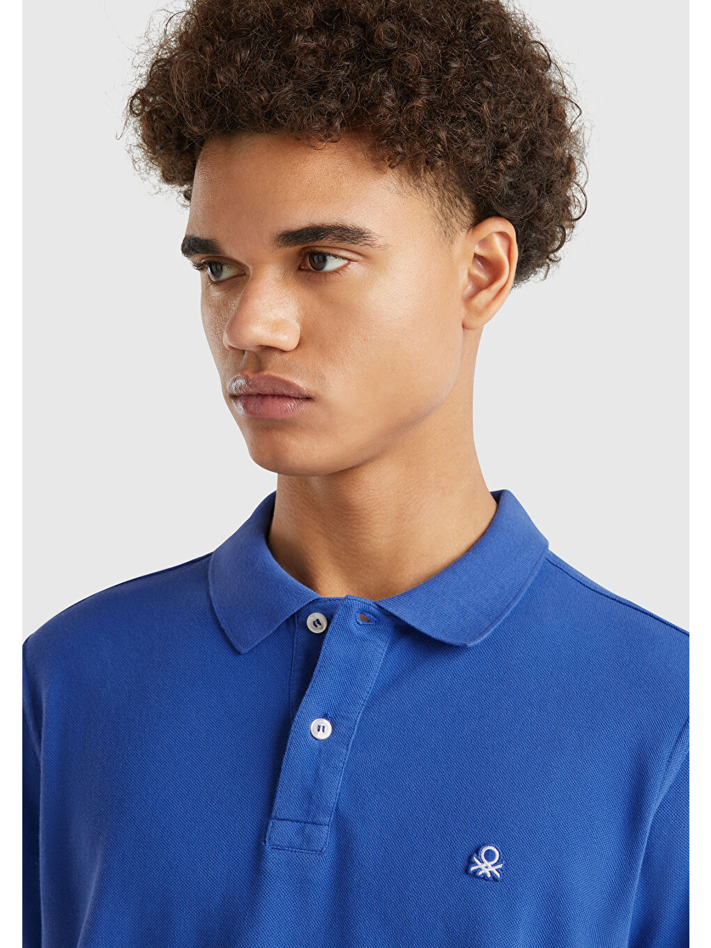 Erkek Saks Mavi Regular Fit Kısa Kollu Polo Tişört-2