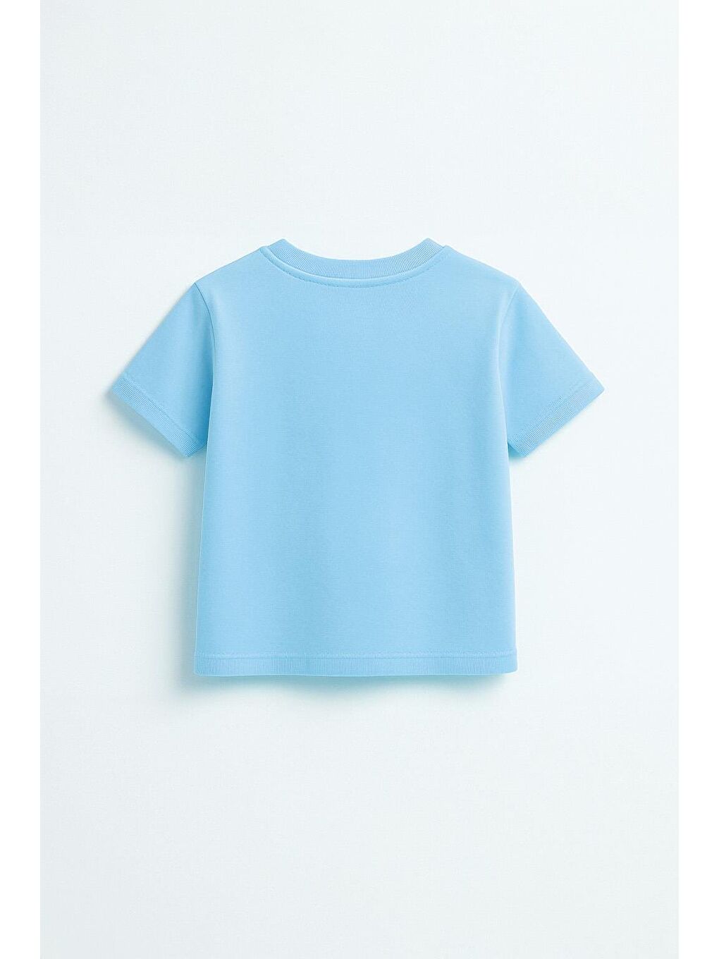 Erkek Çocuk %100 Pamuk Basic Tişört - Açık Mavi (3-4 Yaş 8-9 Yaş)-2