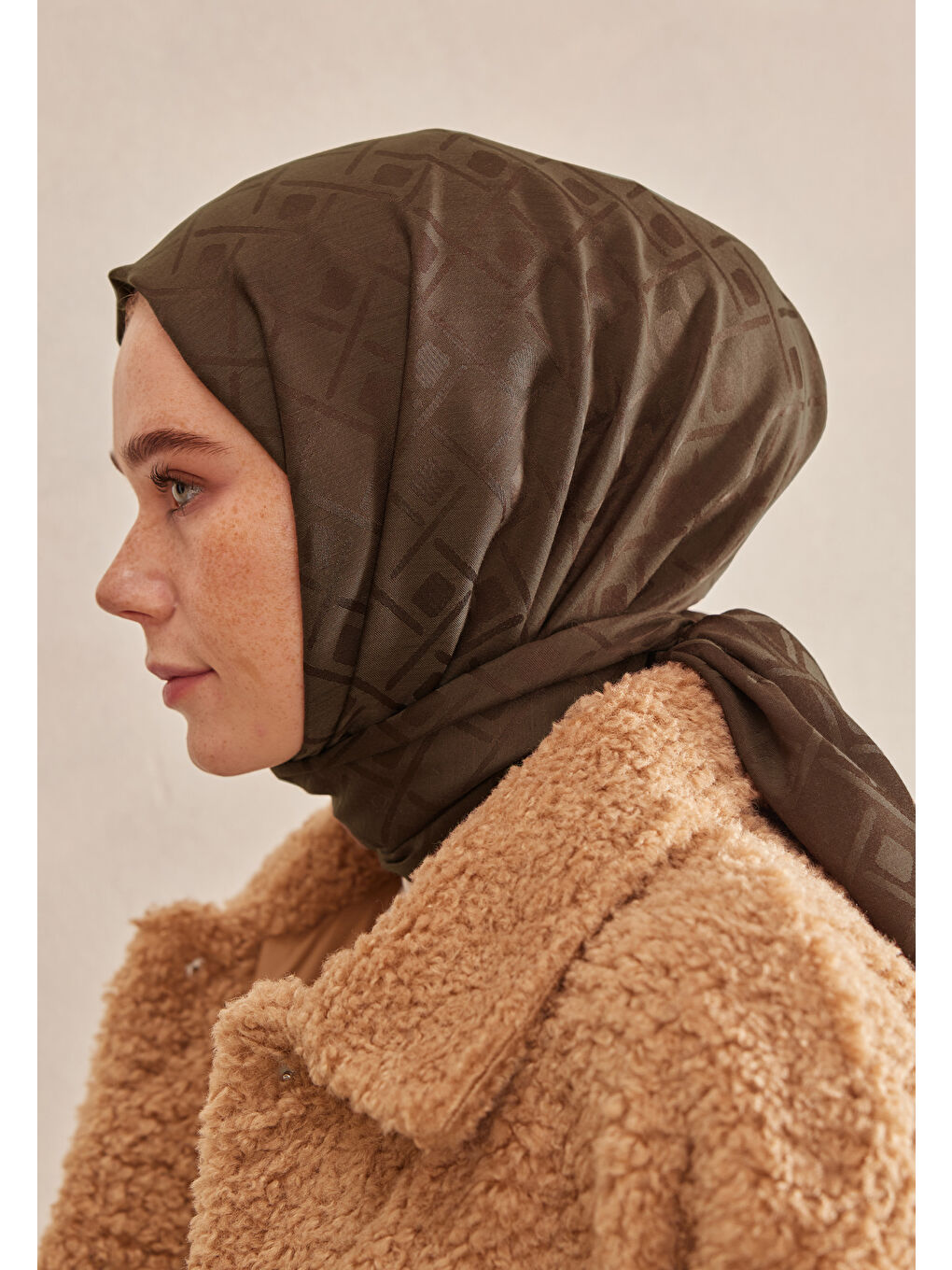 Kahverengi Porto Jakarlı Şal Çikolata-4