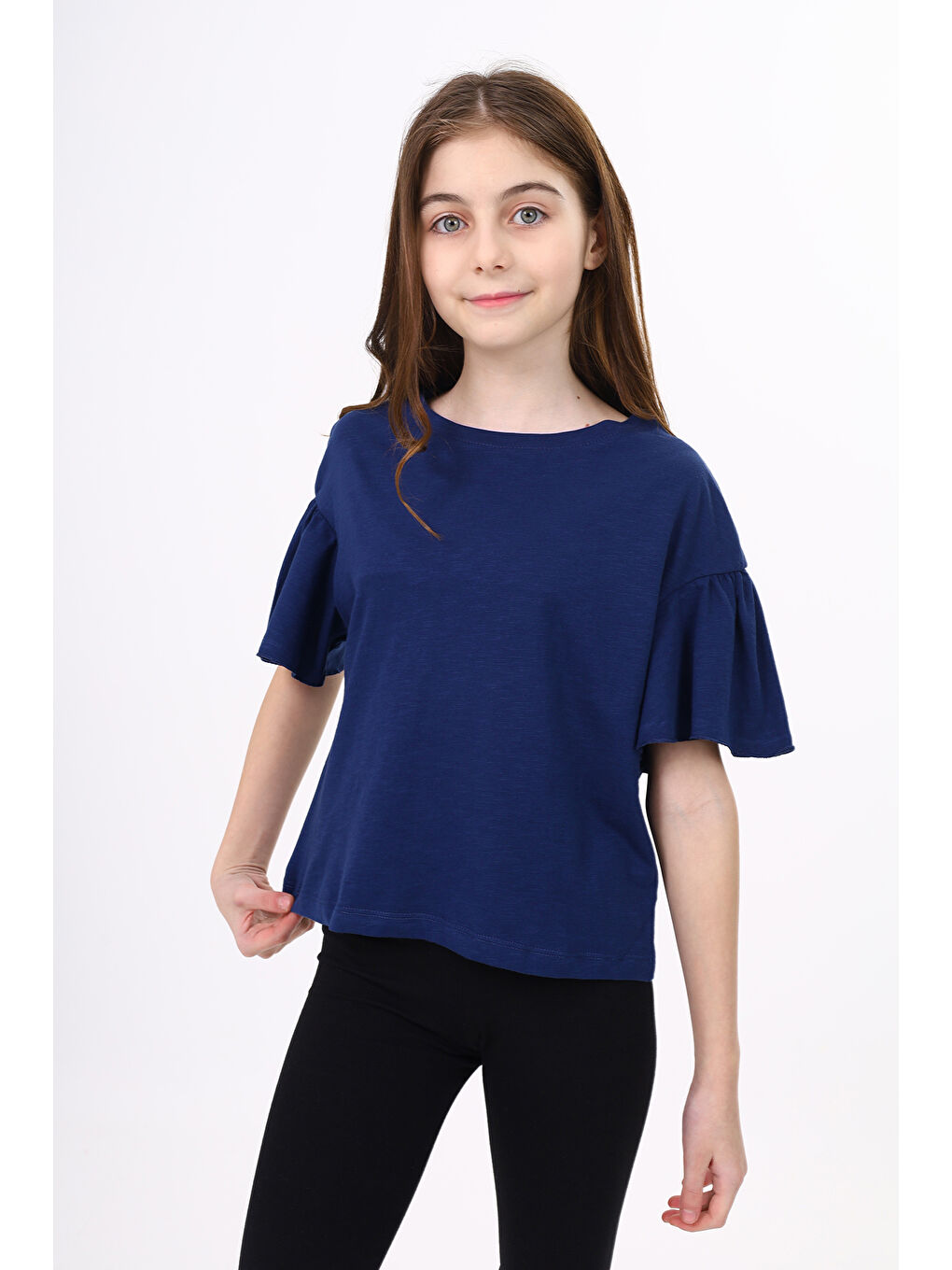Lacivert Kız Çocuk Tişört-1