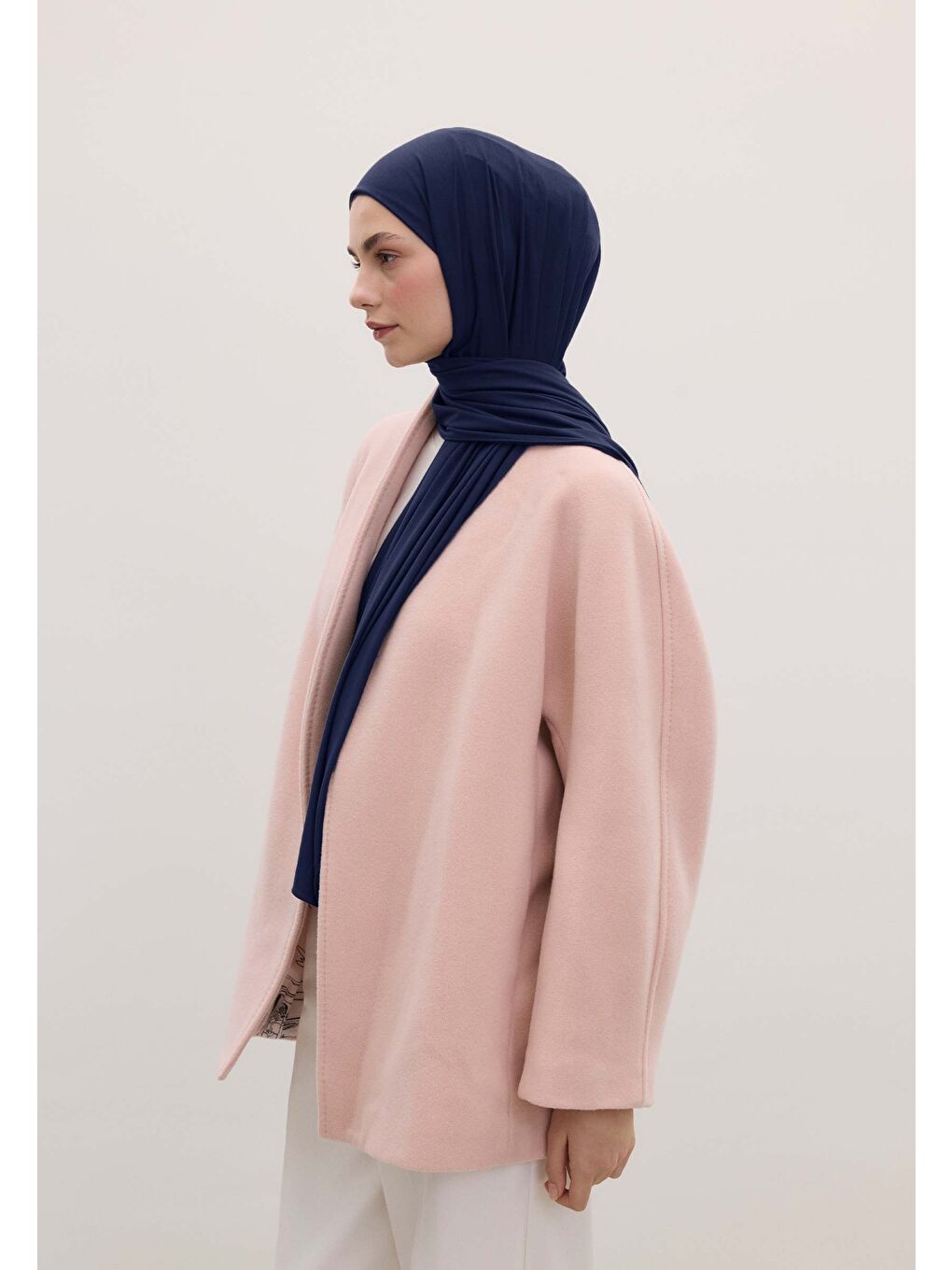 Mavi Bambu Penye Şal Gece Mavısı-1